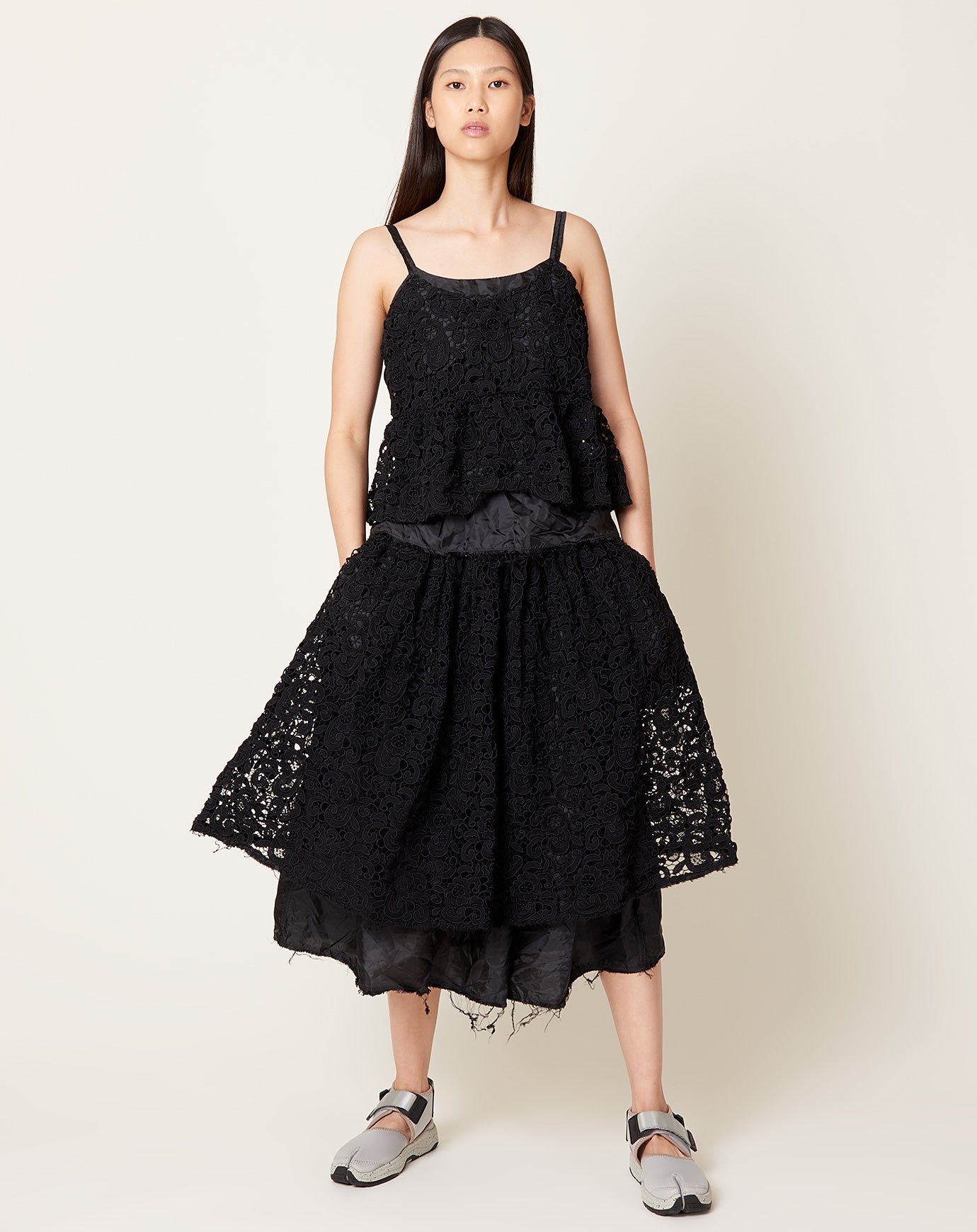 Comme des Garçons Comme des Garçons Black Chemical Lace Tafetta Skirt