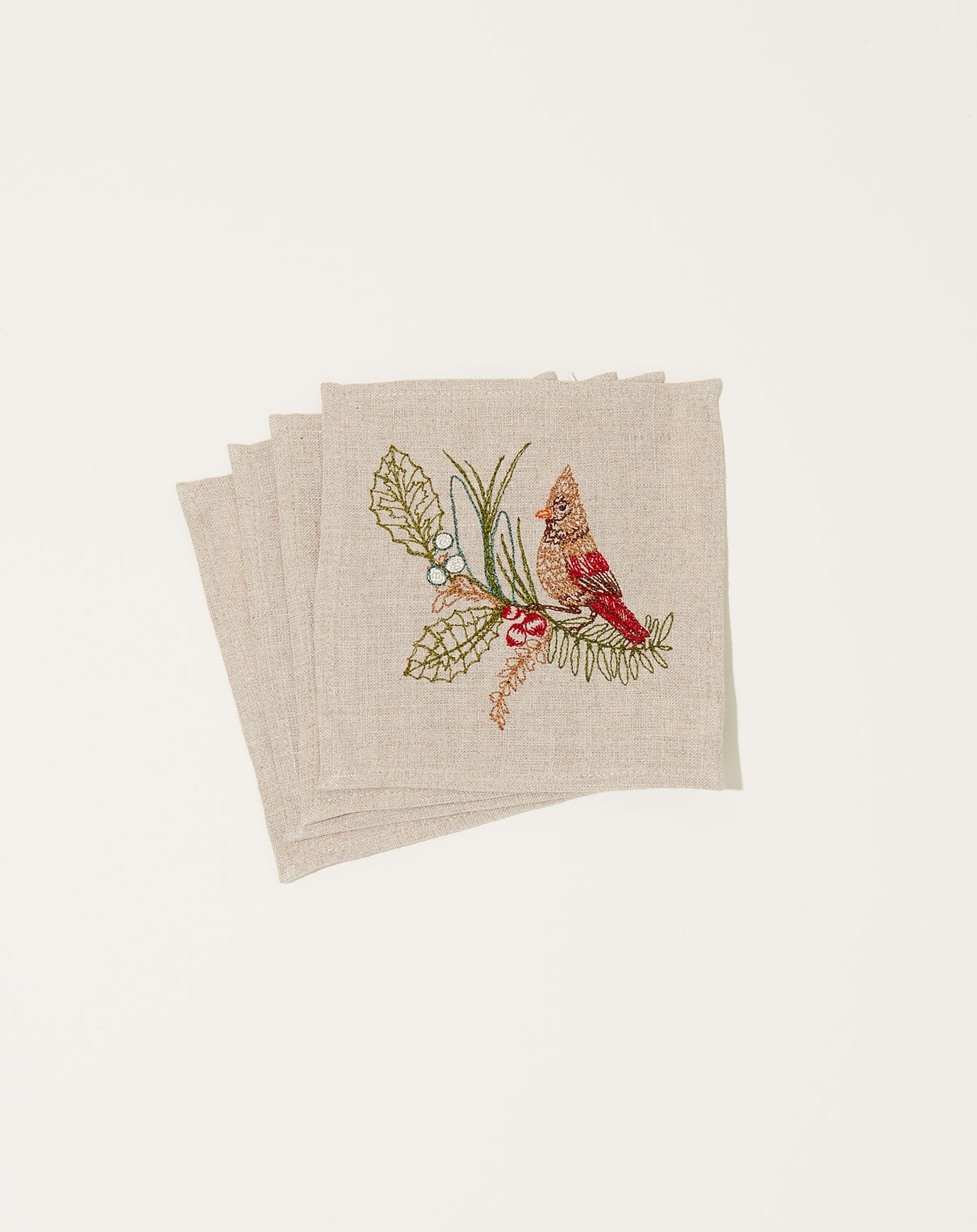 Coral & Tusk Christmas Cardinals Cocktail Napkin