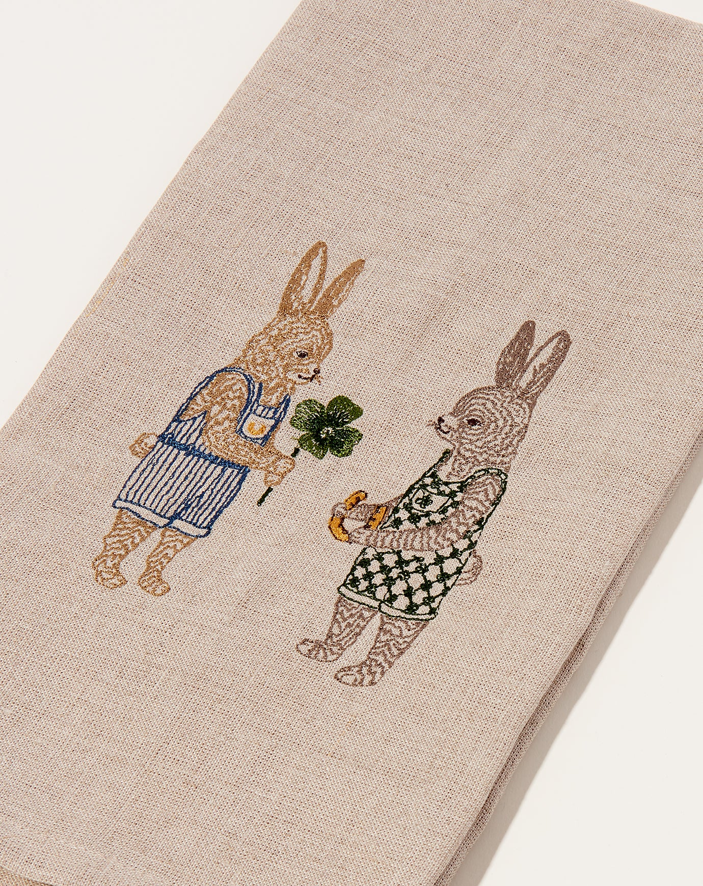 Coral & Tusk Good Luck Bunnies Tea Towel