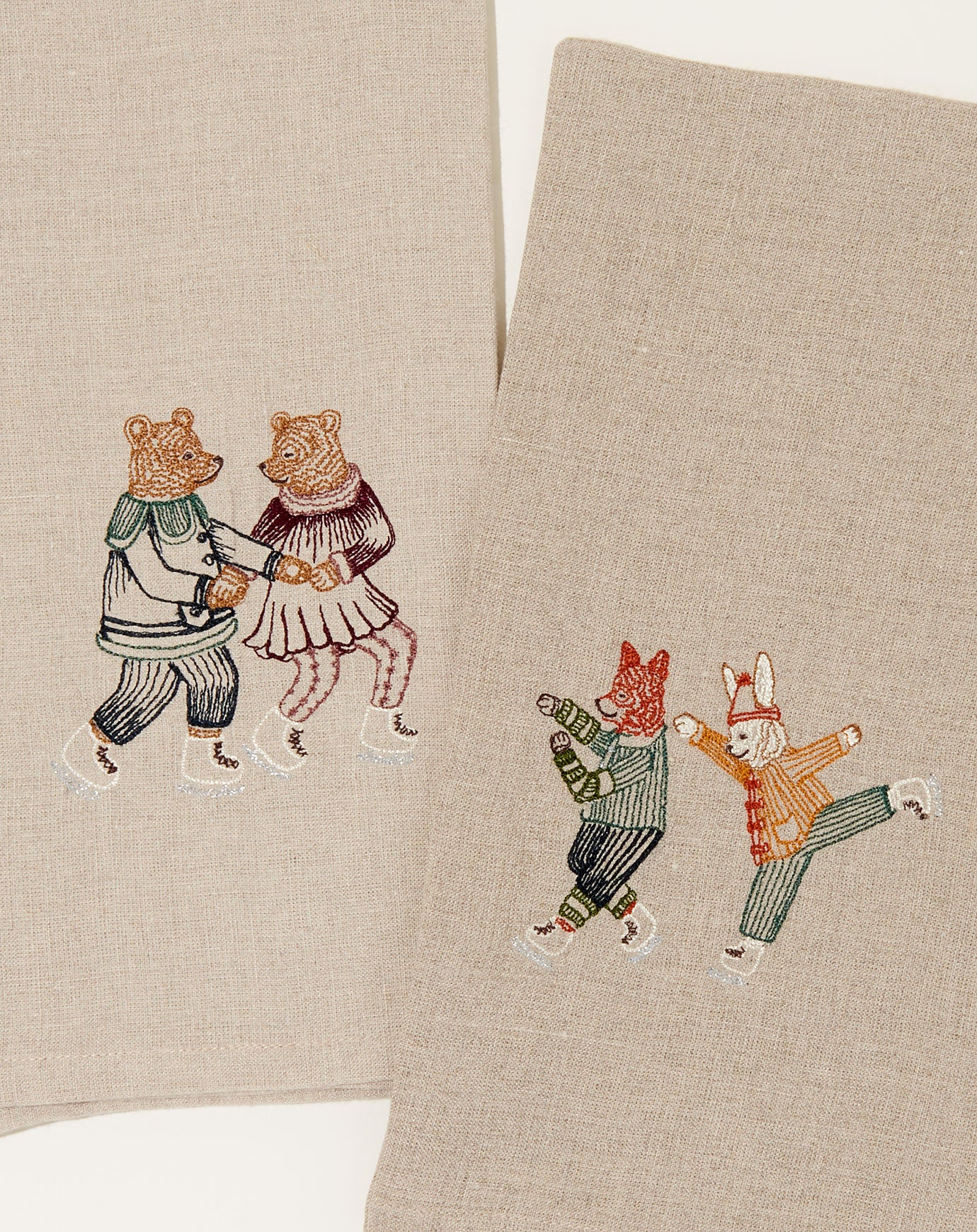 Coral & Tusk Ice Skater Bears Tea Towel