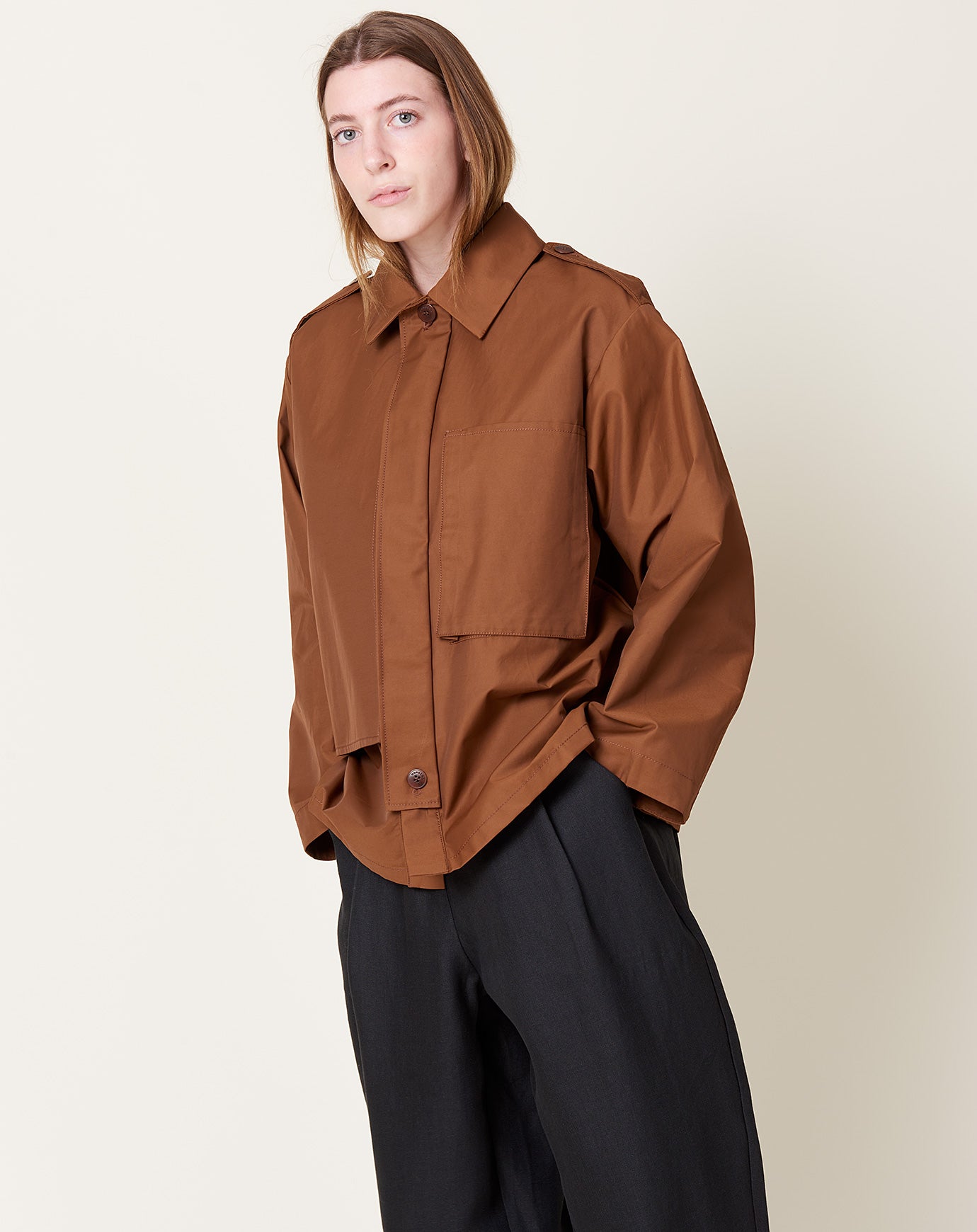 Cordera Utility Trench Jacket in Brown