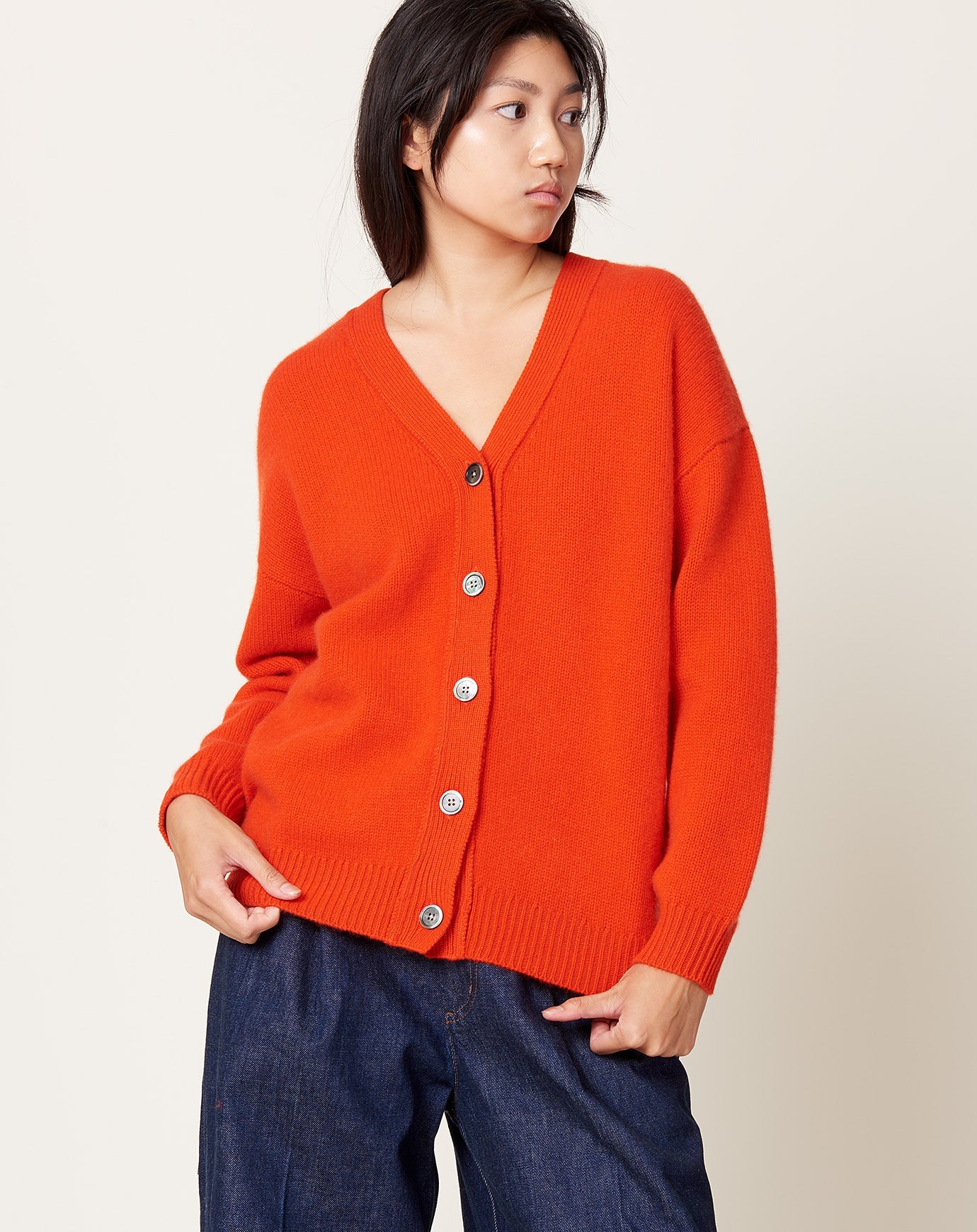 Demylee Elrich Cardigan in Red Orange