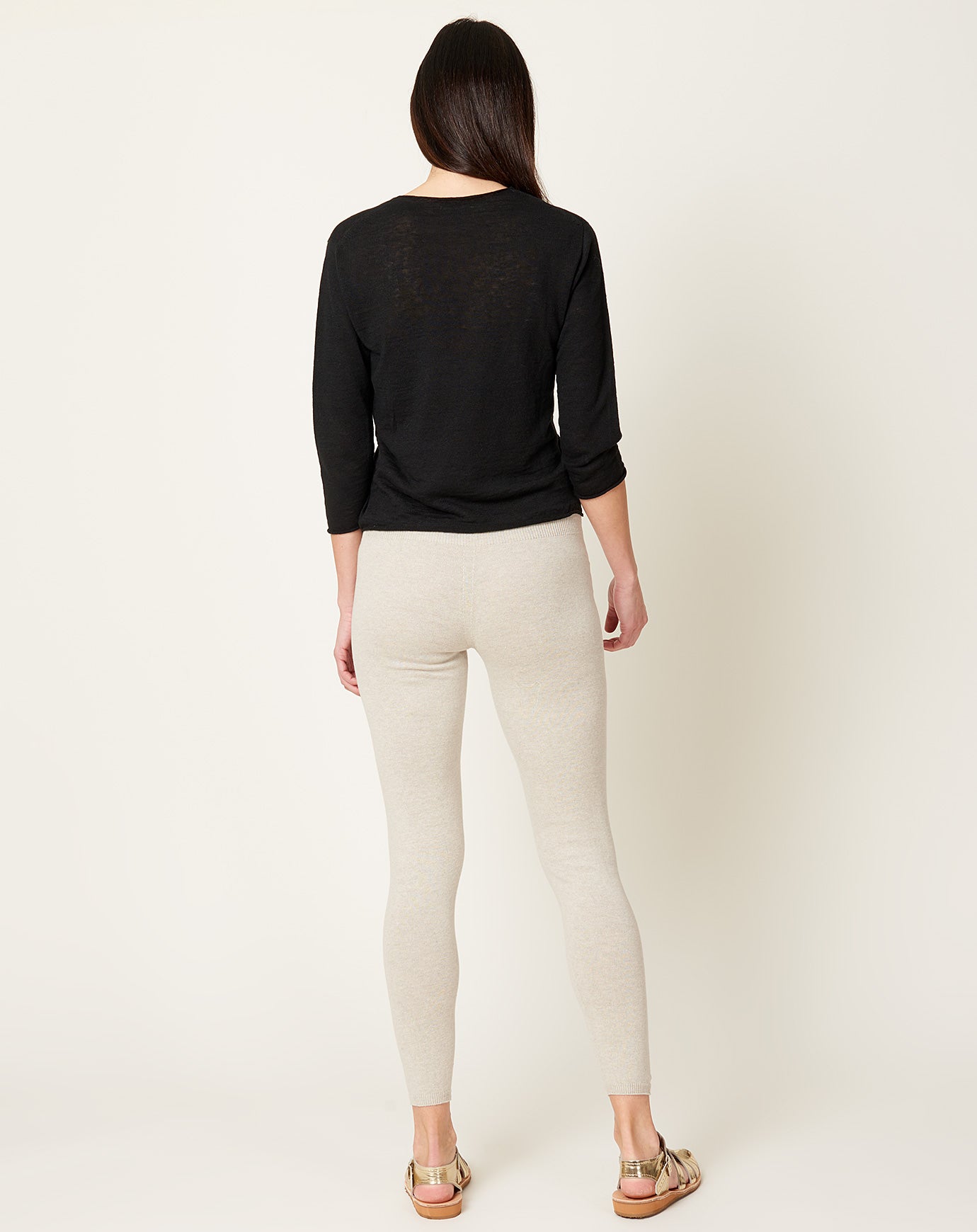 Evam Eva Recycle Cotton Leggings in Light Grey