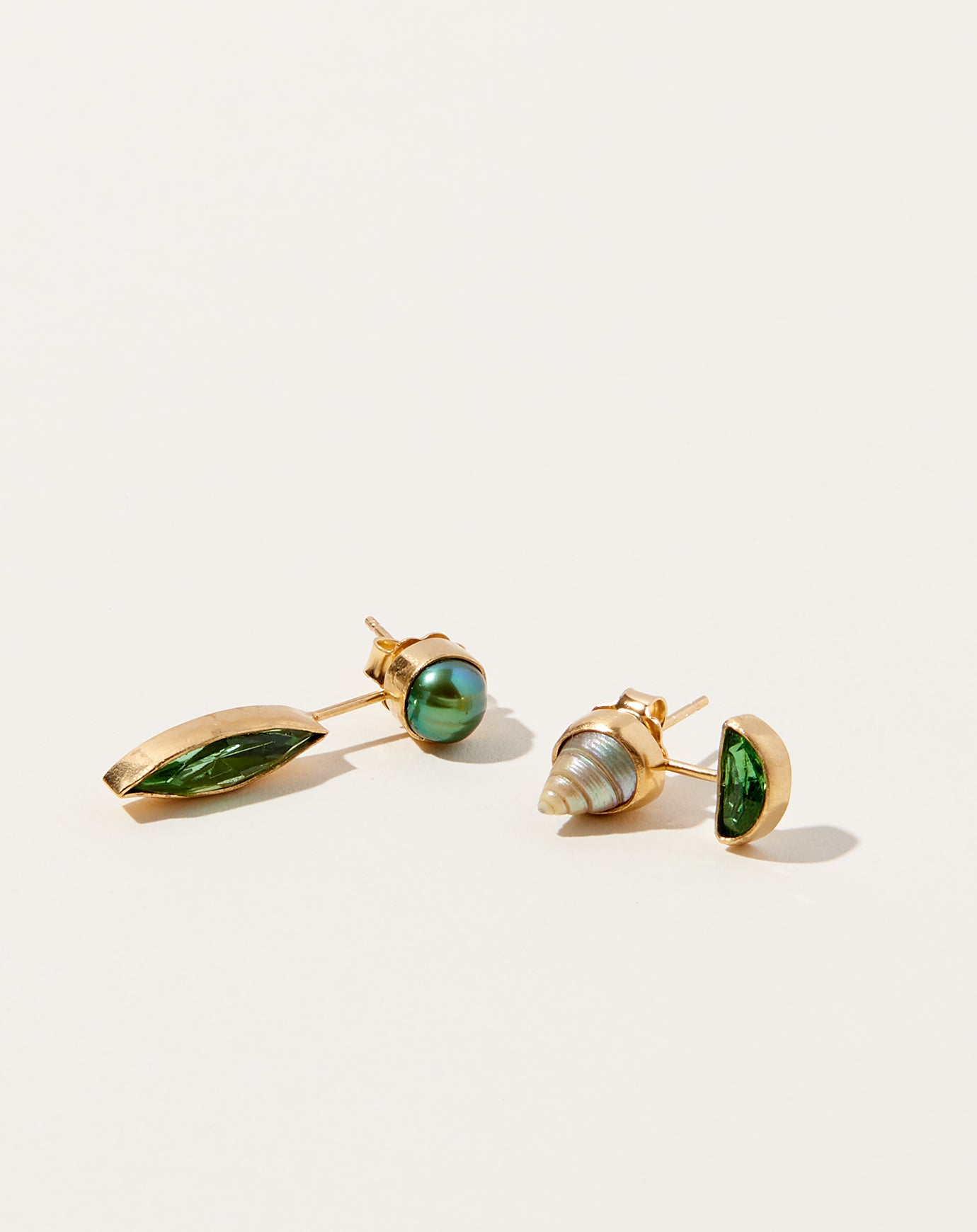 Grainne Morton Detachable Drop Earrings VII Green Pearl Shell