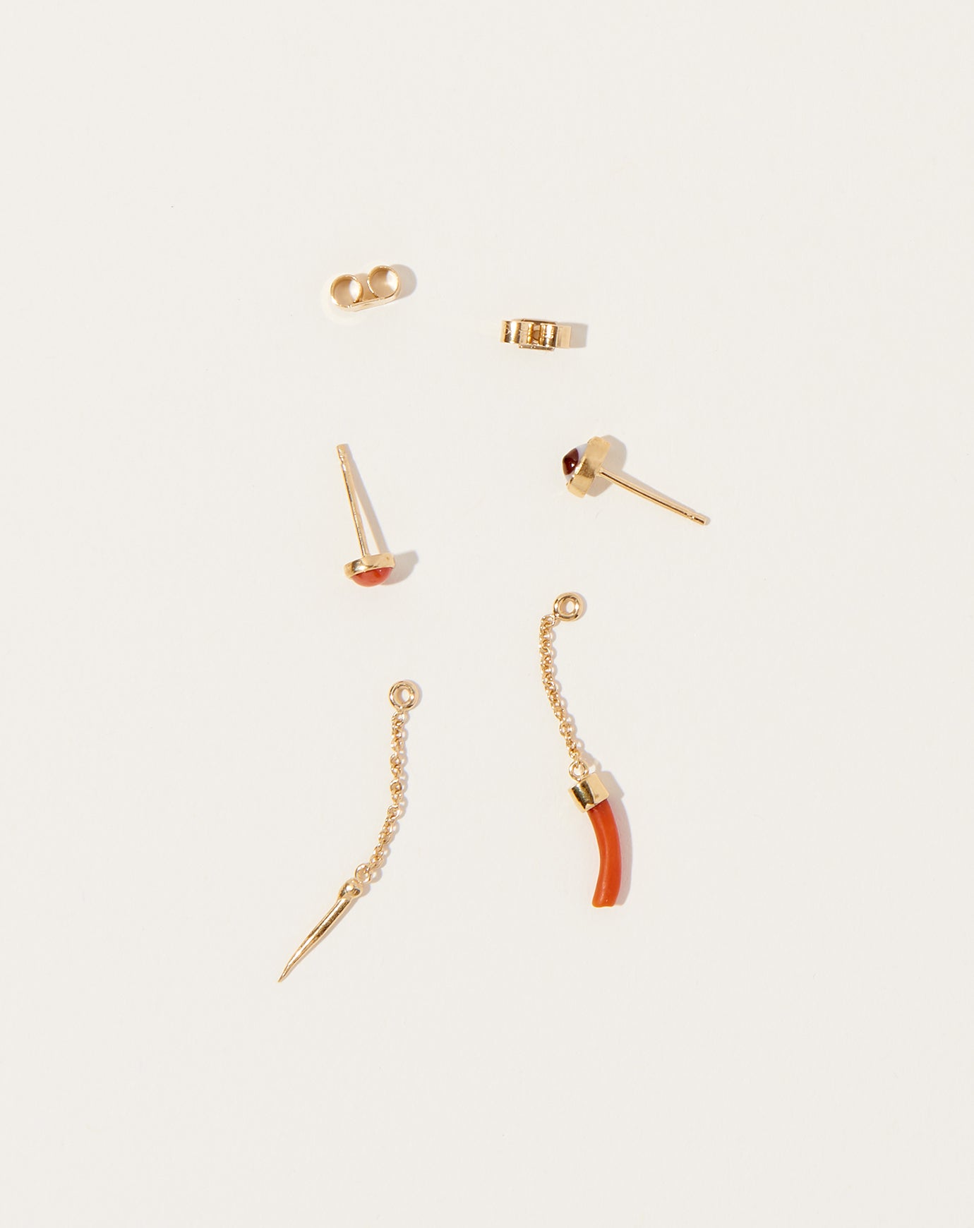 Grainne Mismatched Chain Stud Earrings