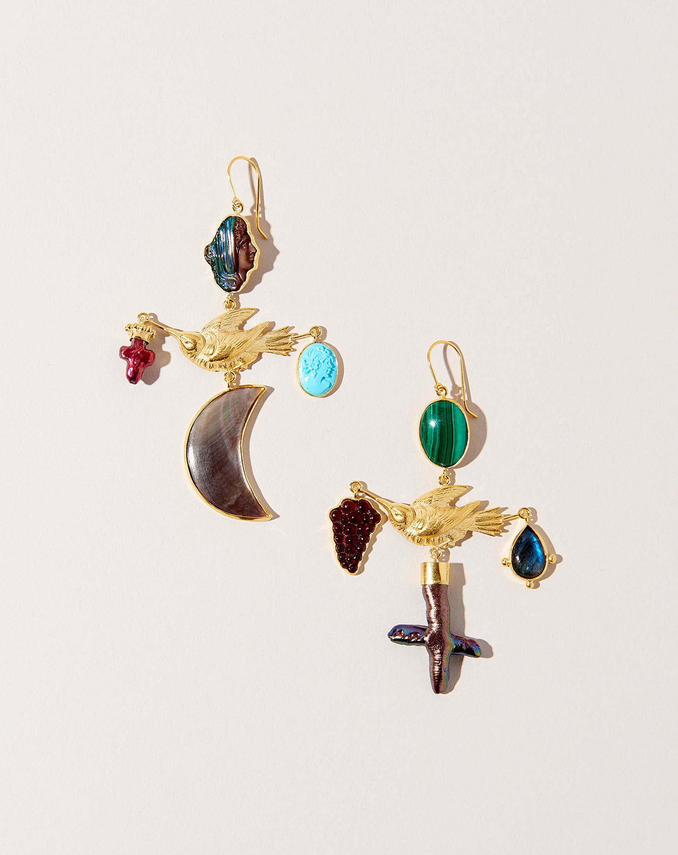 Grainne Morton Bird Cross Drop Earrings