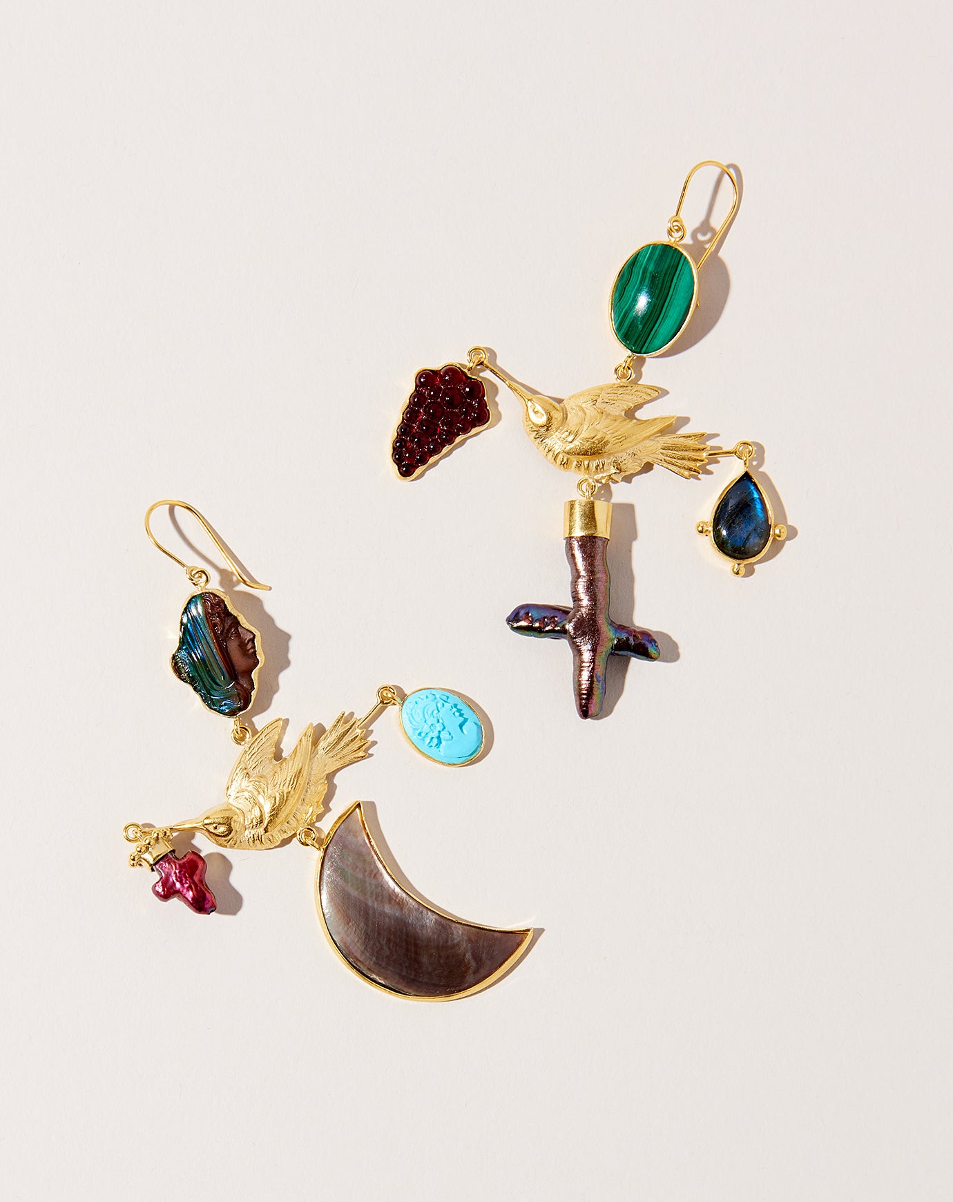 Grainne Morton Bird Cross Drop Earrings