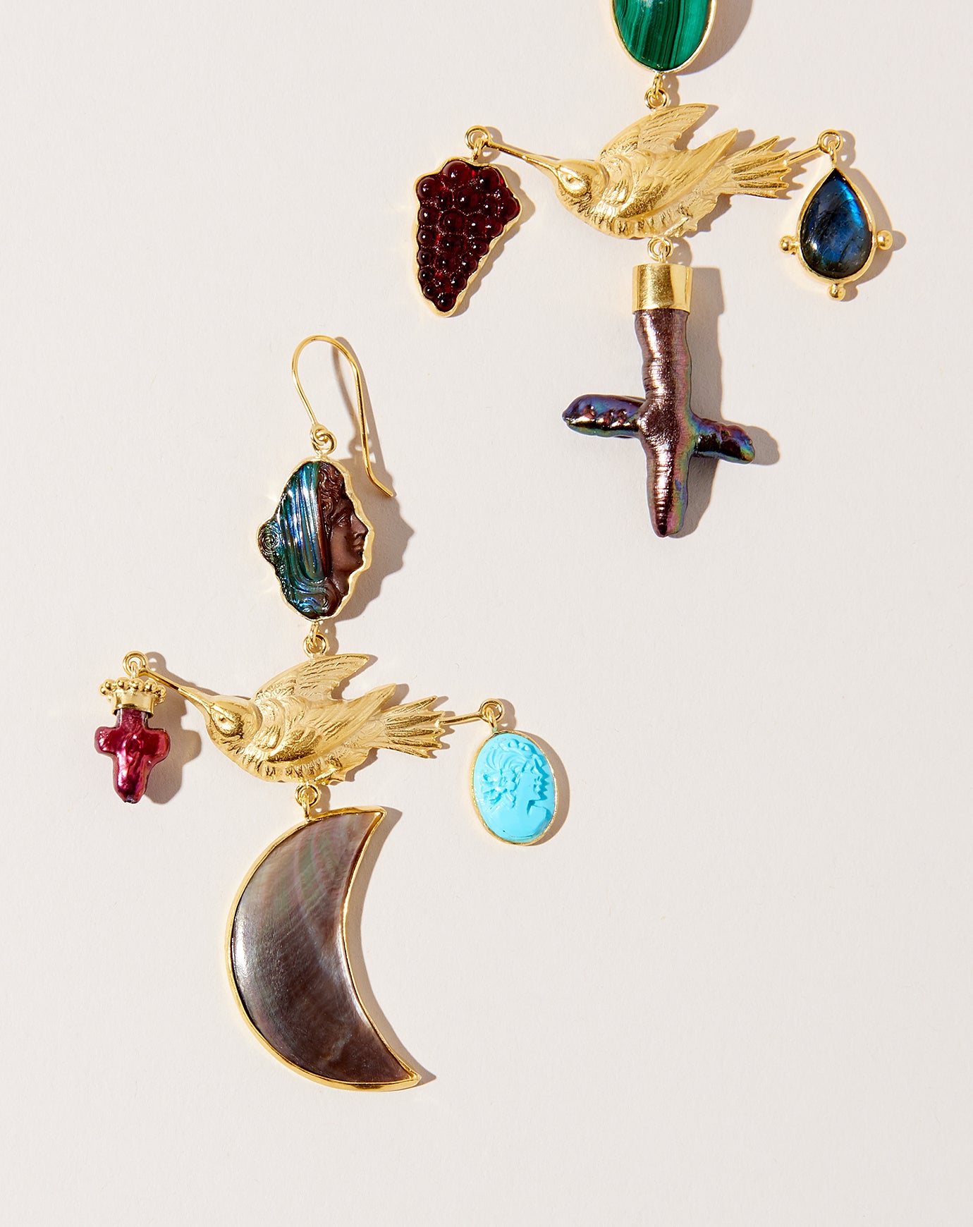 Grainne Morton Bird Cross Drop Earrings