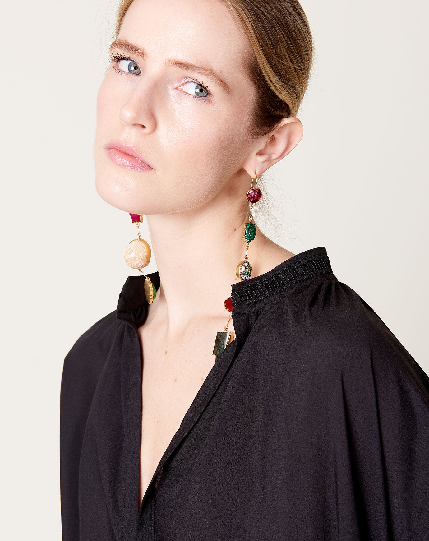 Grainne Morton Long Lightening & Flower Drop Earrings