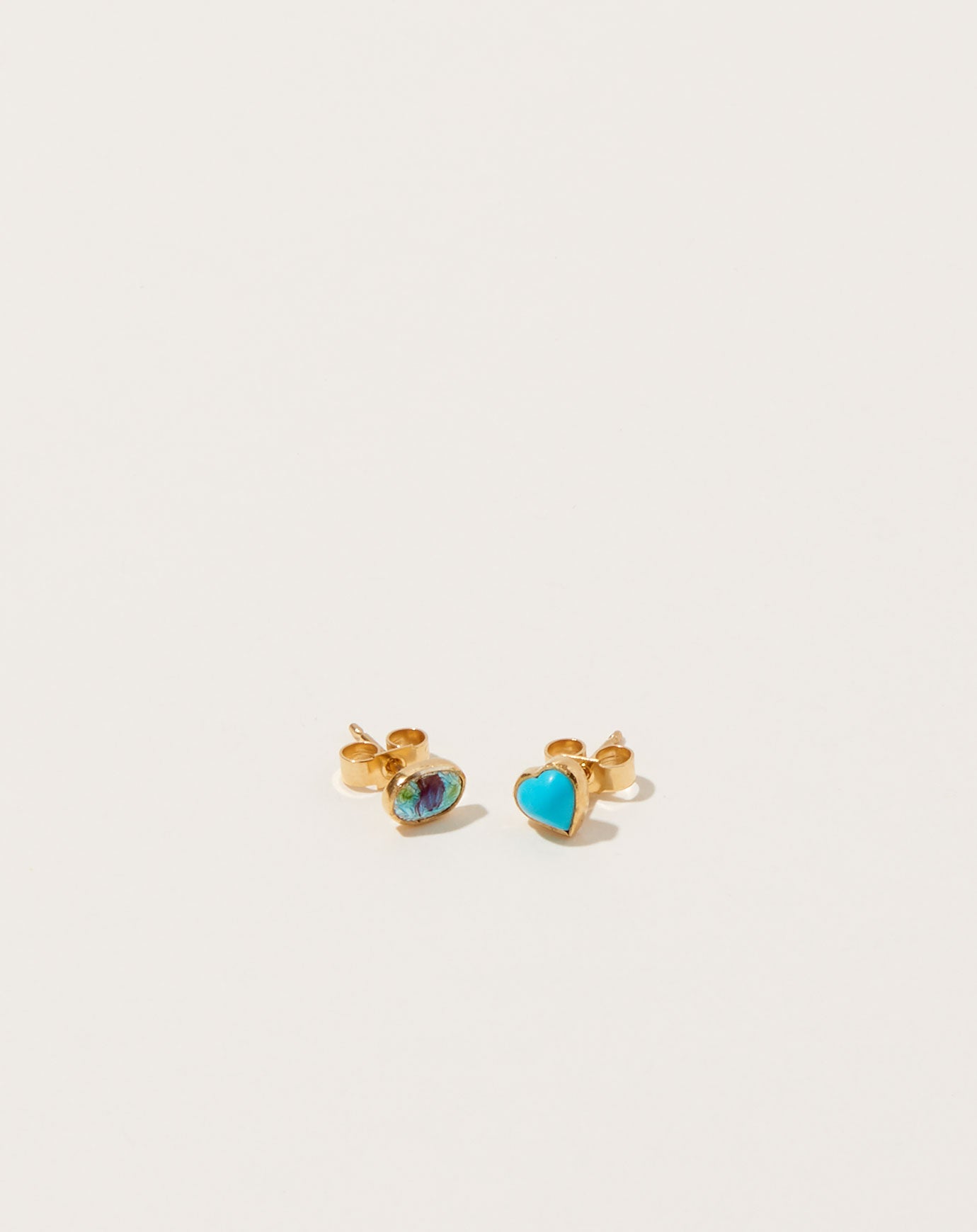 Grainne Morton Mismatched Enamel and Turquoise Studs