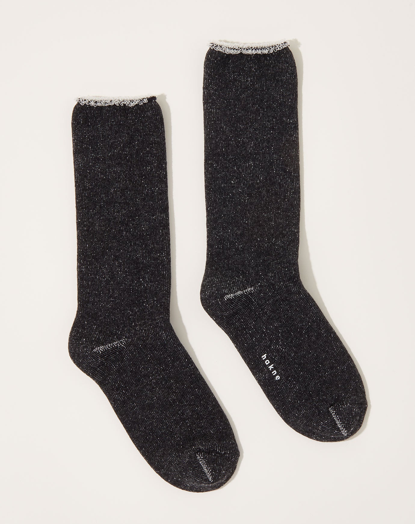 Hakne Cotton Wool Pile Socks in Charcoal