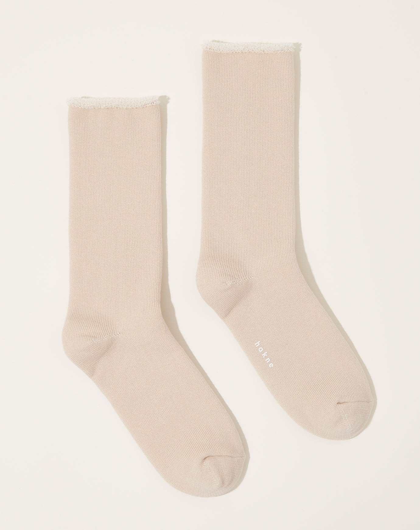 Hakne Cotton Wool Pile Socks in Ecru