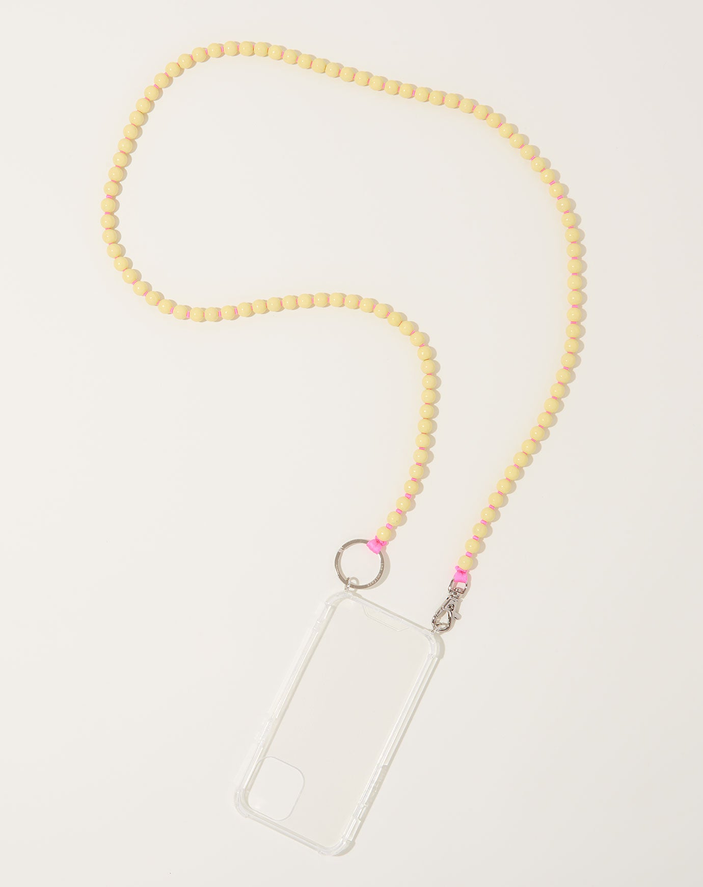 Ina Seifart Handykette iPhone Necklace in Pastel Yellow on Pink