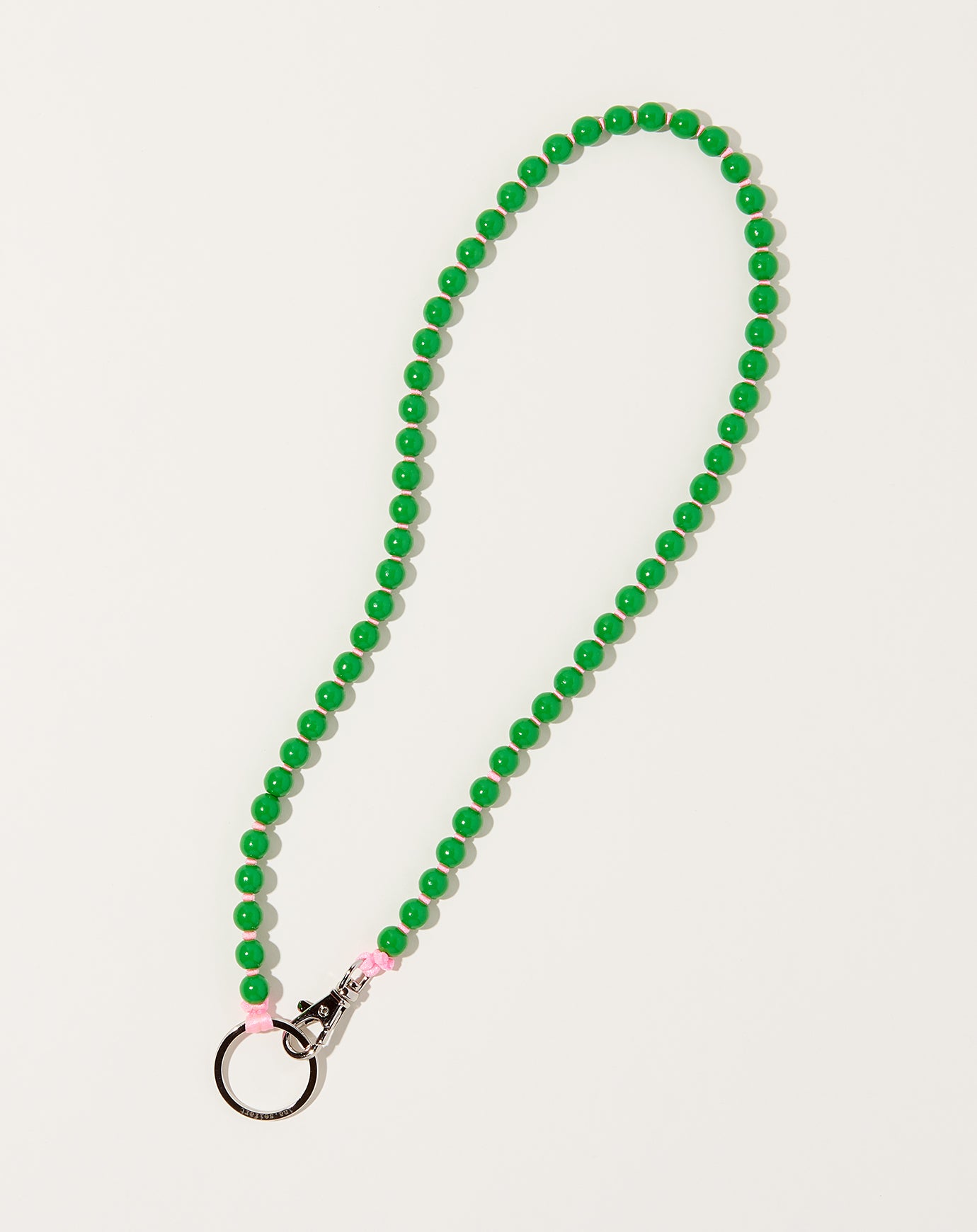 Ina Seifart Perlen Long Keyholder in Green on Rose