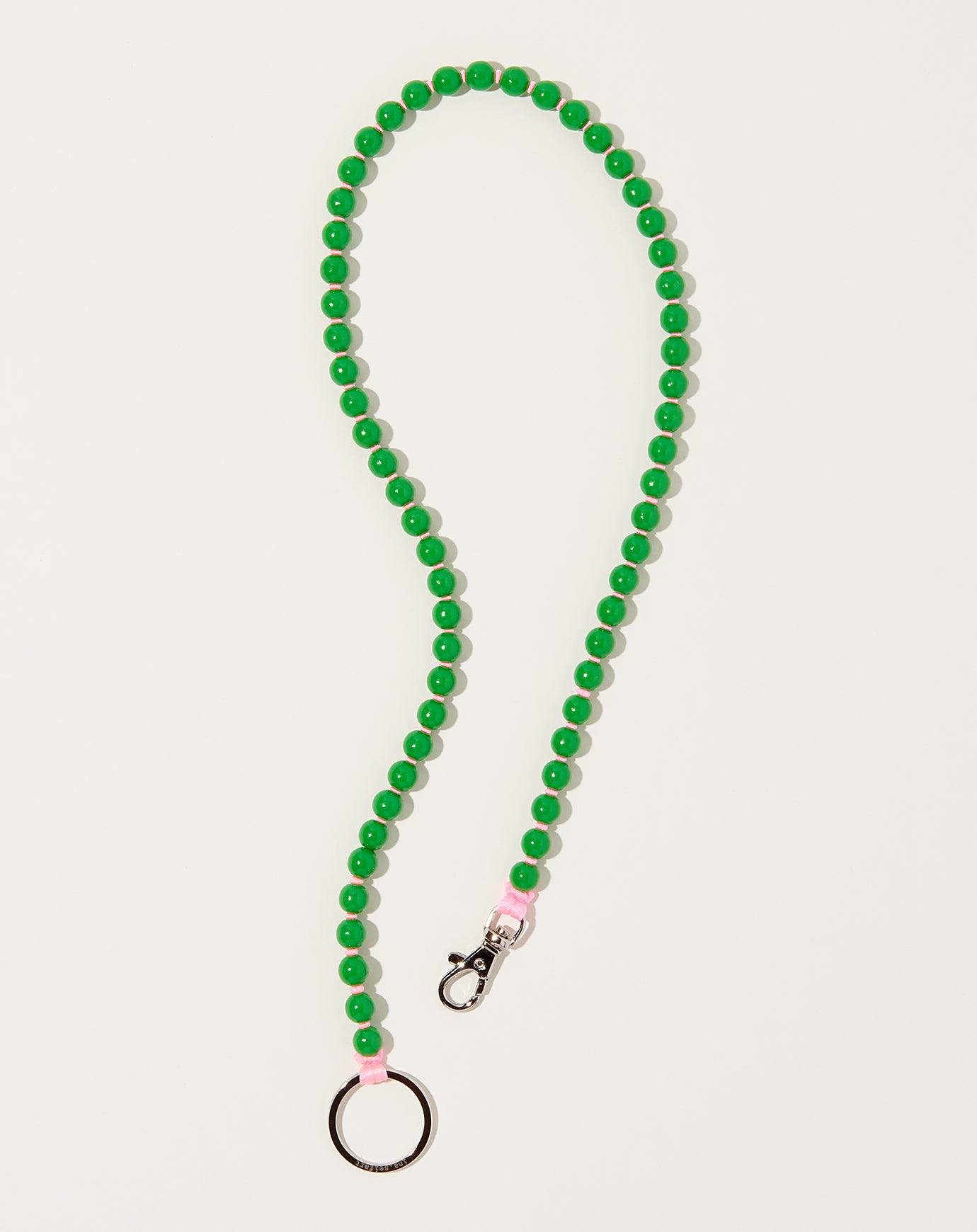 Ina Seifart Perlen Long Keyholder in Green on Rose