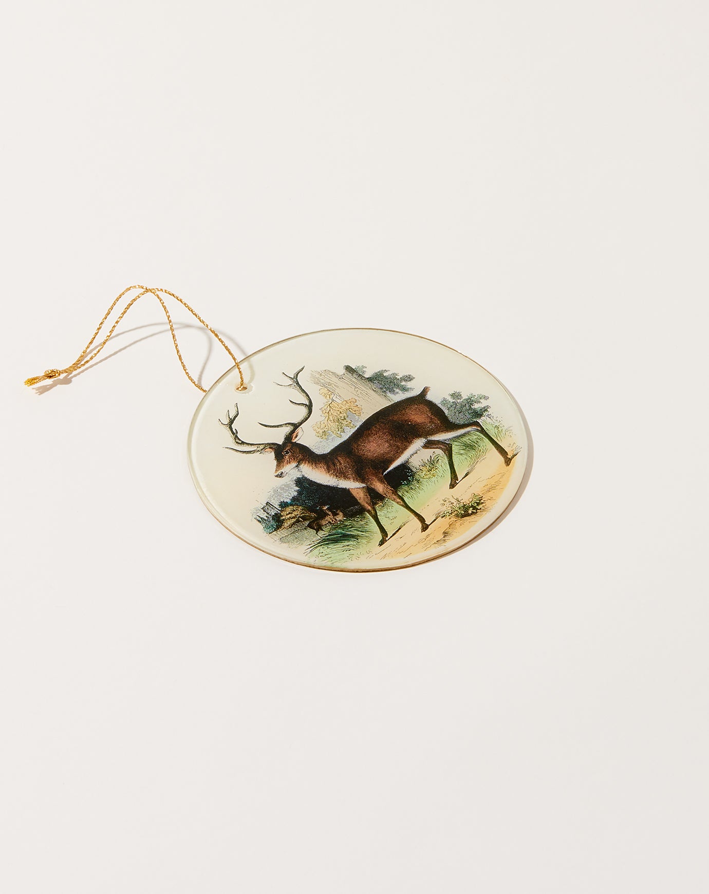 John Derian Red Deer Round Ornament