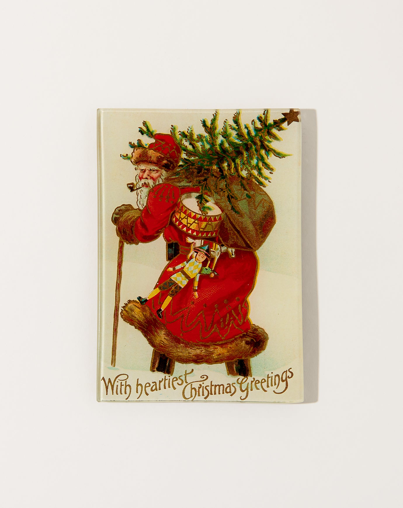 John Derian Santa With Tree Mini Tray