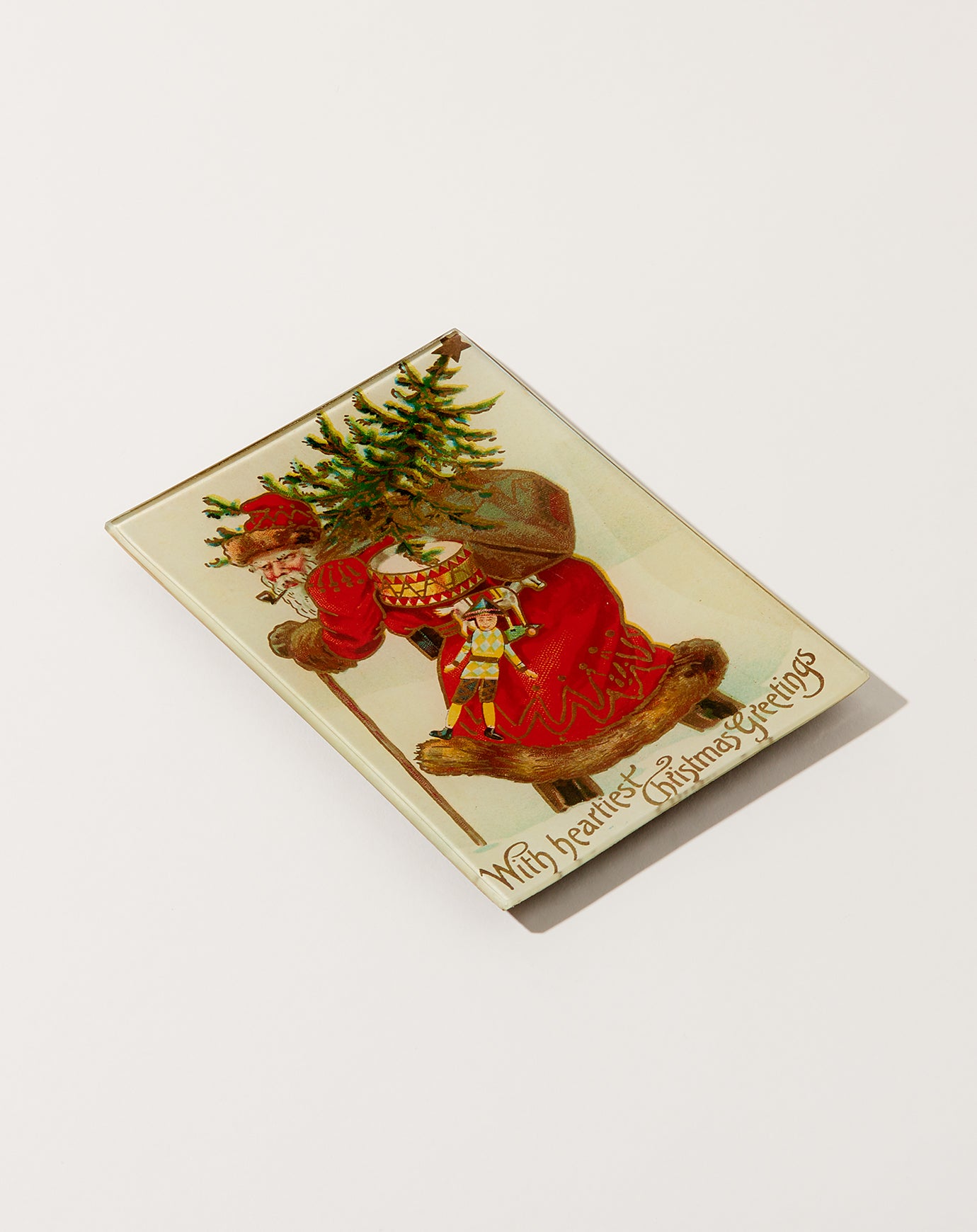 John Derian Santa With Tree Mini Tray