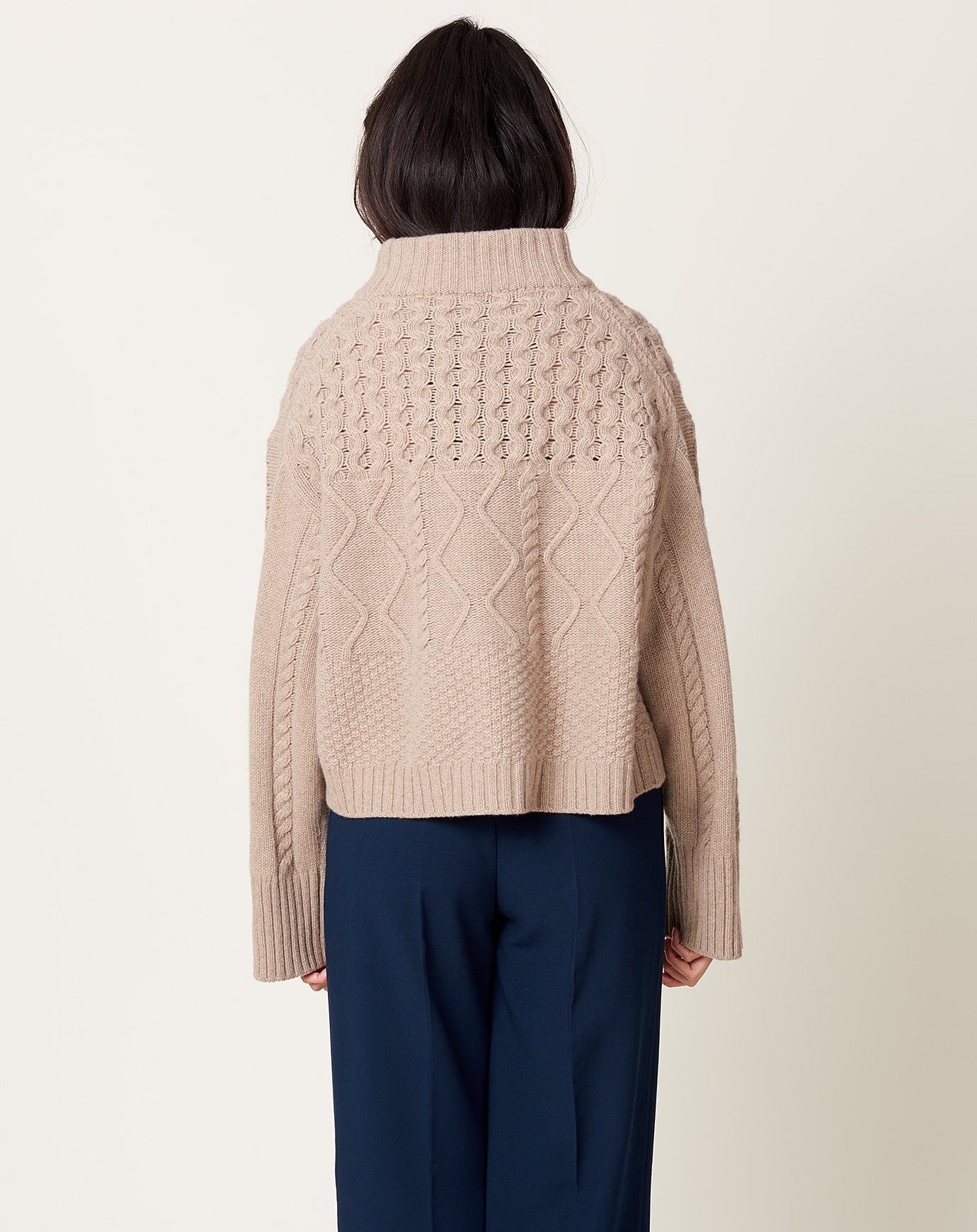 Kallmeyer Cropped Chalet Sweater in Oatmeal