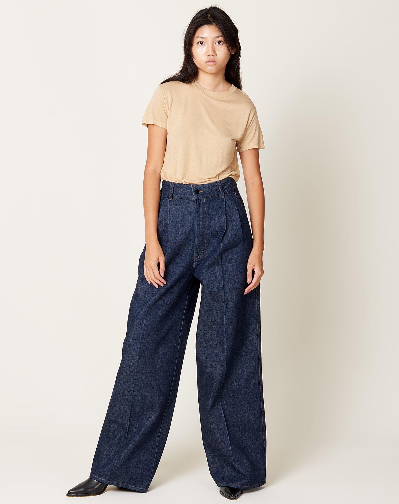 Kallmeyer Deep Pocket Wide Leg Jean in Raw Indigo