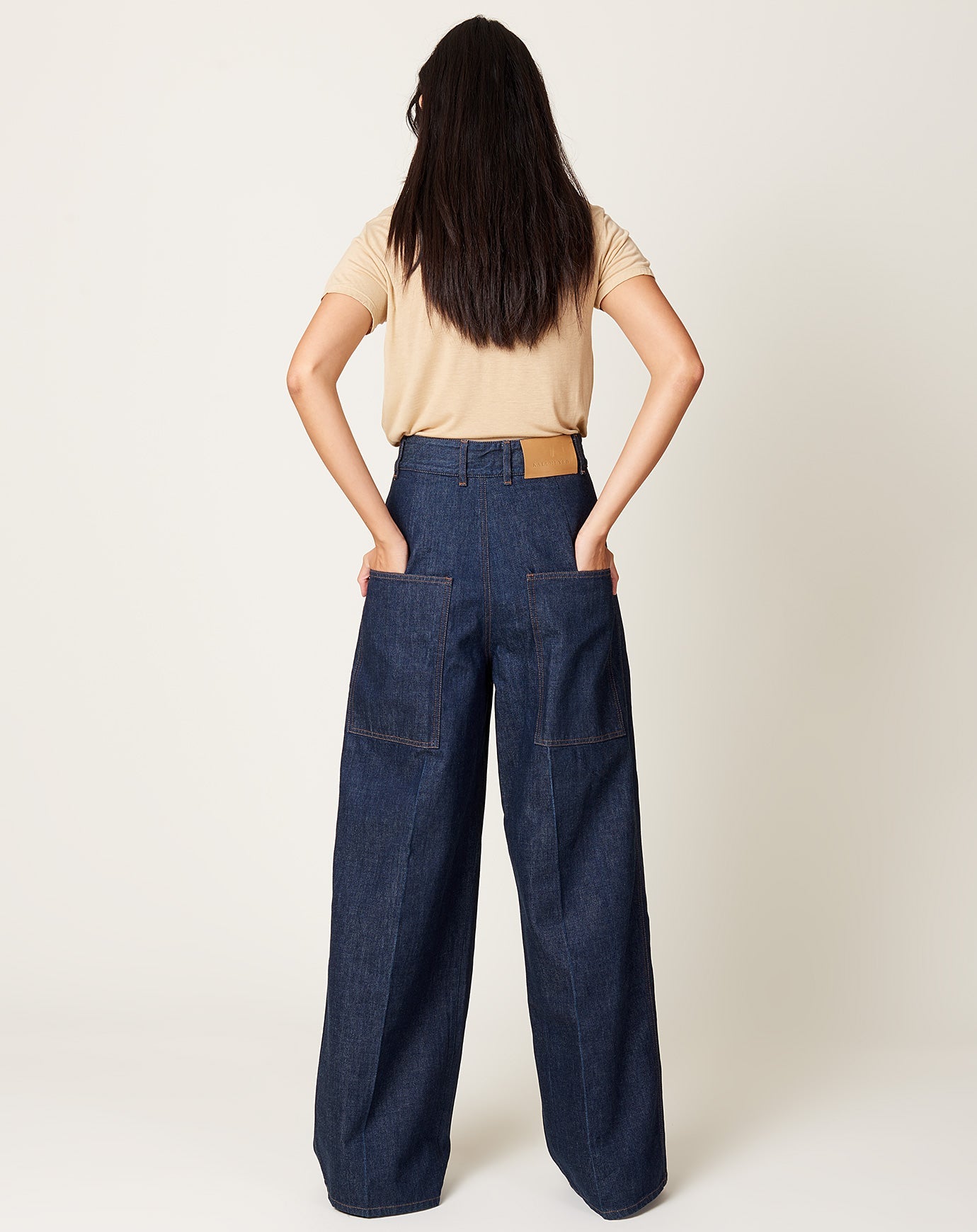 Kallmeyer Deep Pocket Wide Leg Jean in Raw Indigo