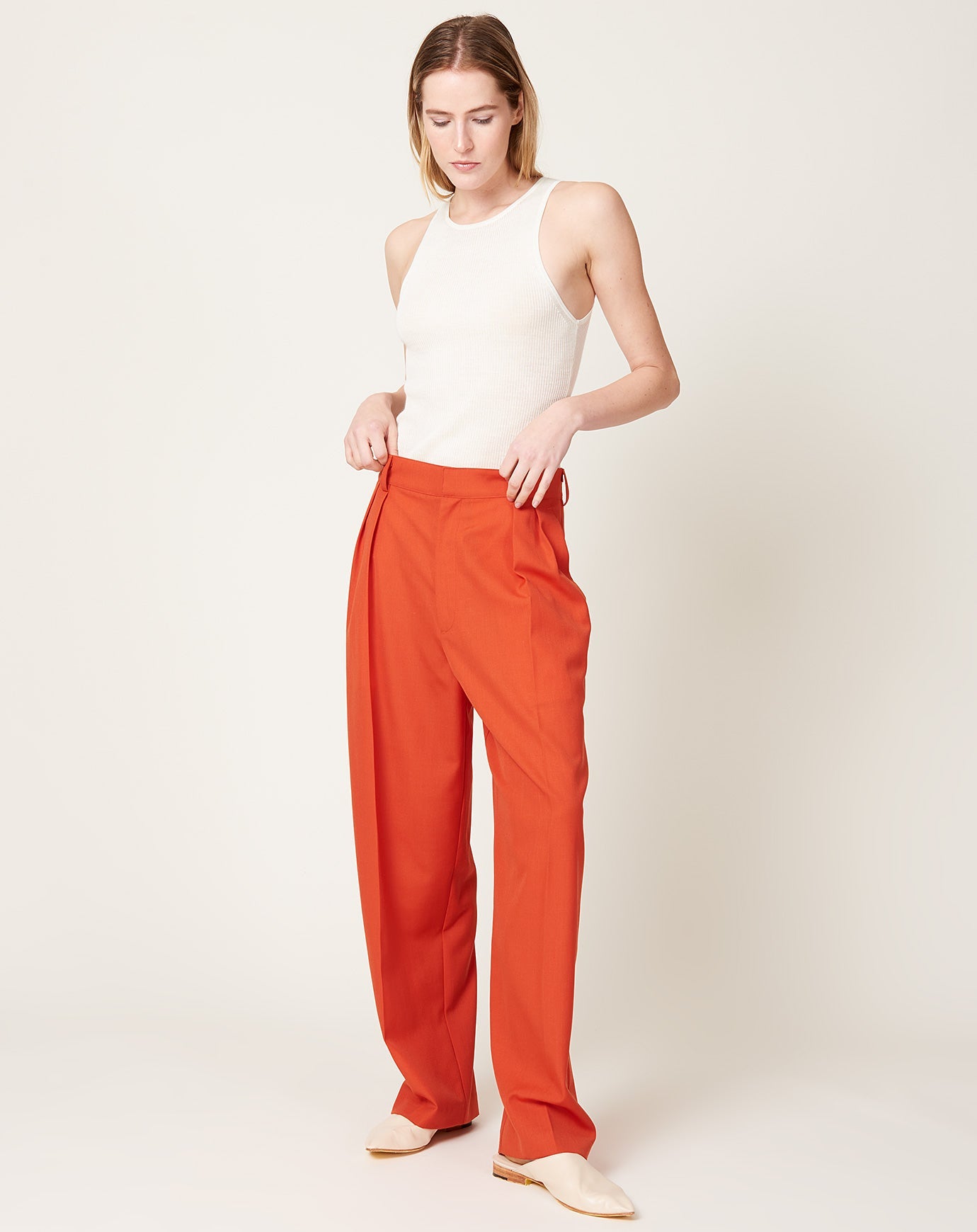 Kallmeyer Houghton Pleated Trouser in Tomato