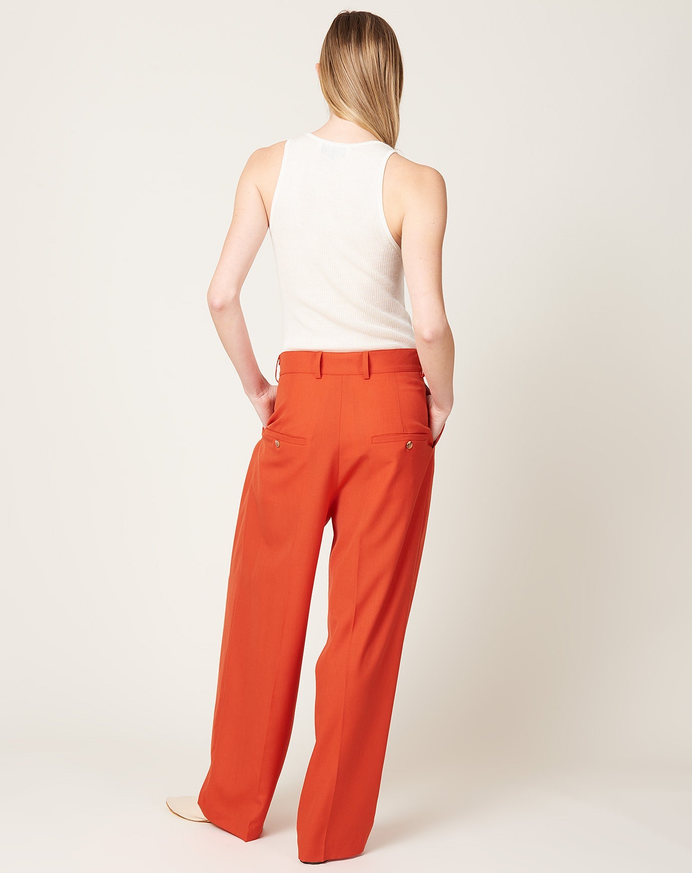 Kallmeyer Houghton Pleated Trouser in Tomato