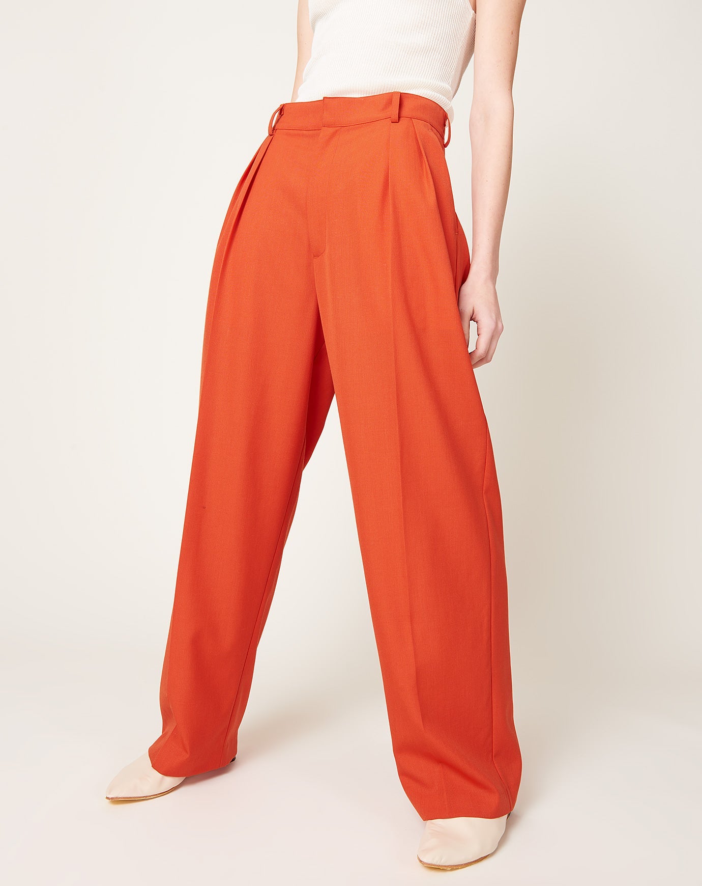 Kallmeyer Houghton Pleated Trouser in Tomato