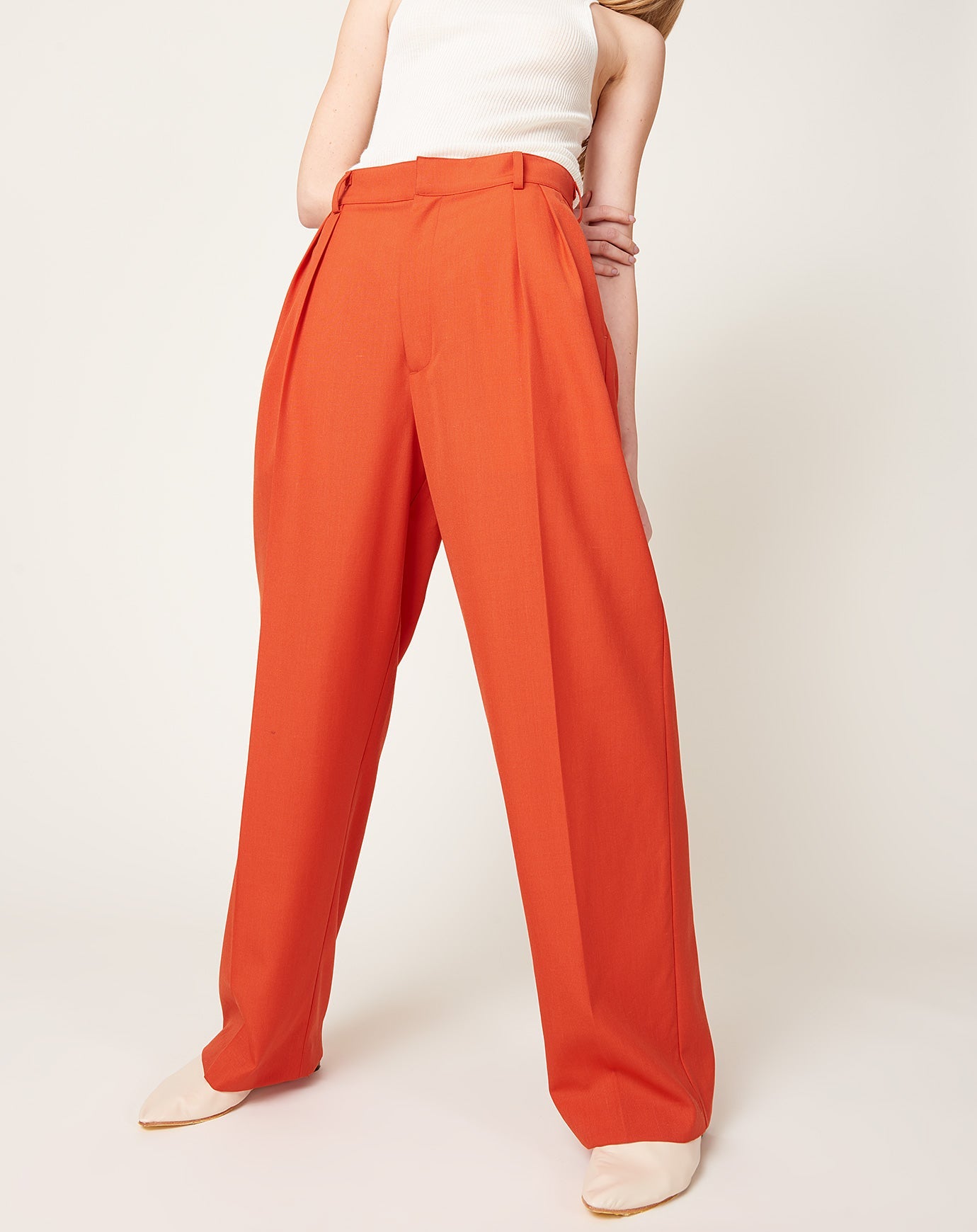 Kallmeyer Houghton Pleated Trouser in Tomato