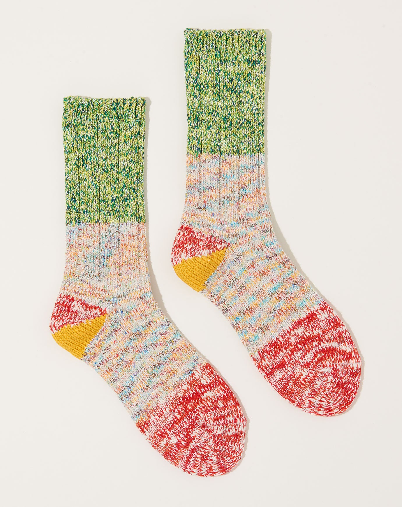 Kapital 56 Yarns 2 TONES HEEL Socks in Red