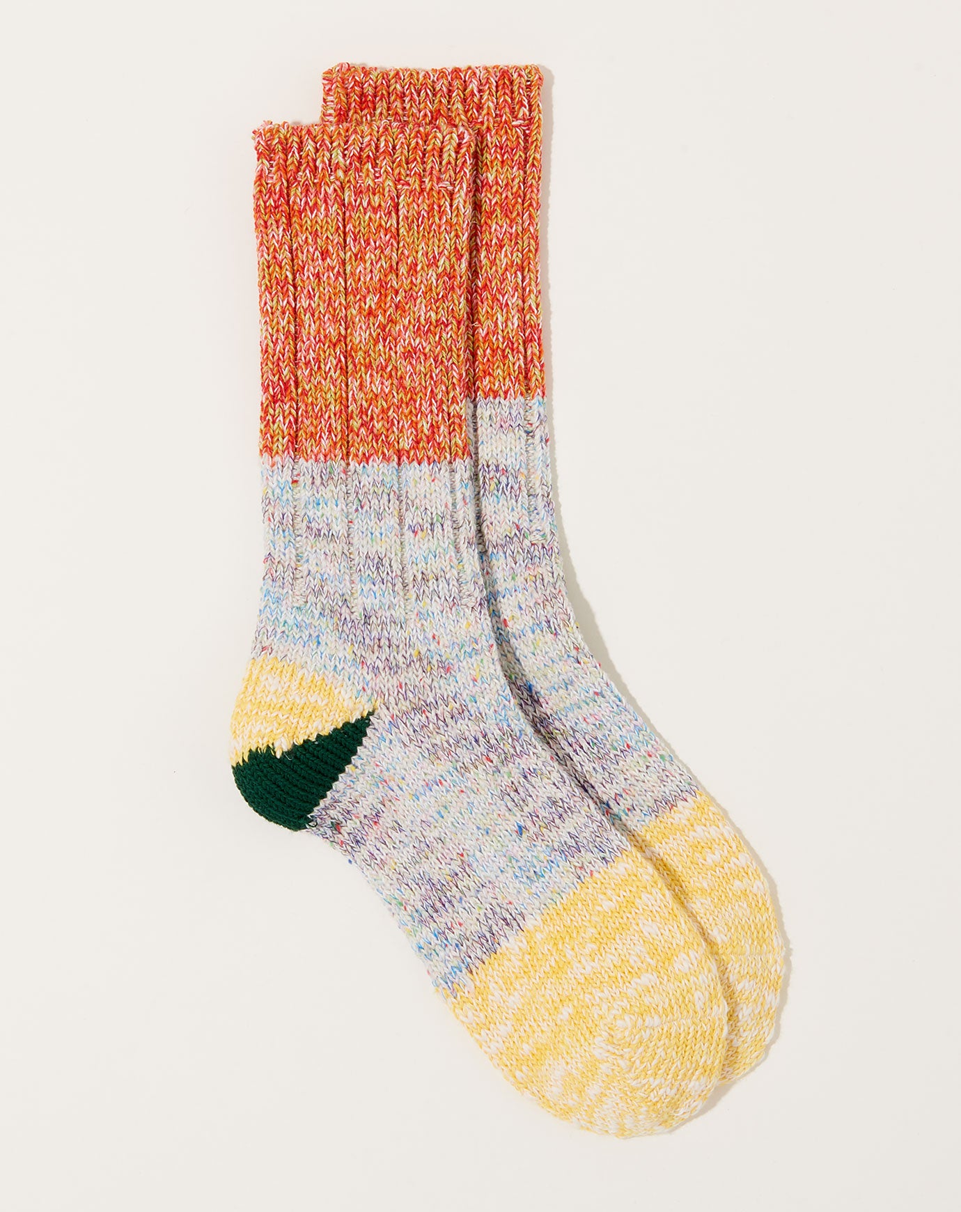 Kapital 56 Yarns 2 TONES HEEL Socks in Yellow