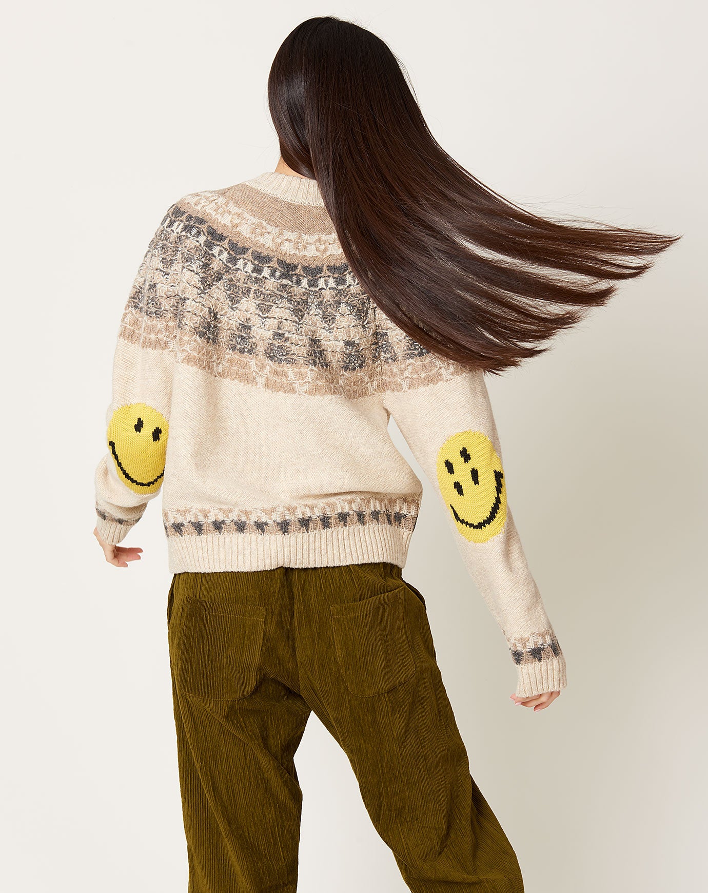 Kapital 5G Wool NORDIC SMILIE Patch Raglan Sweater