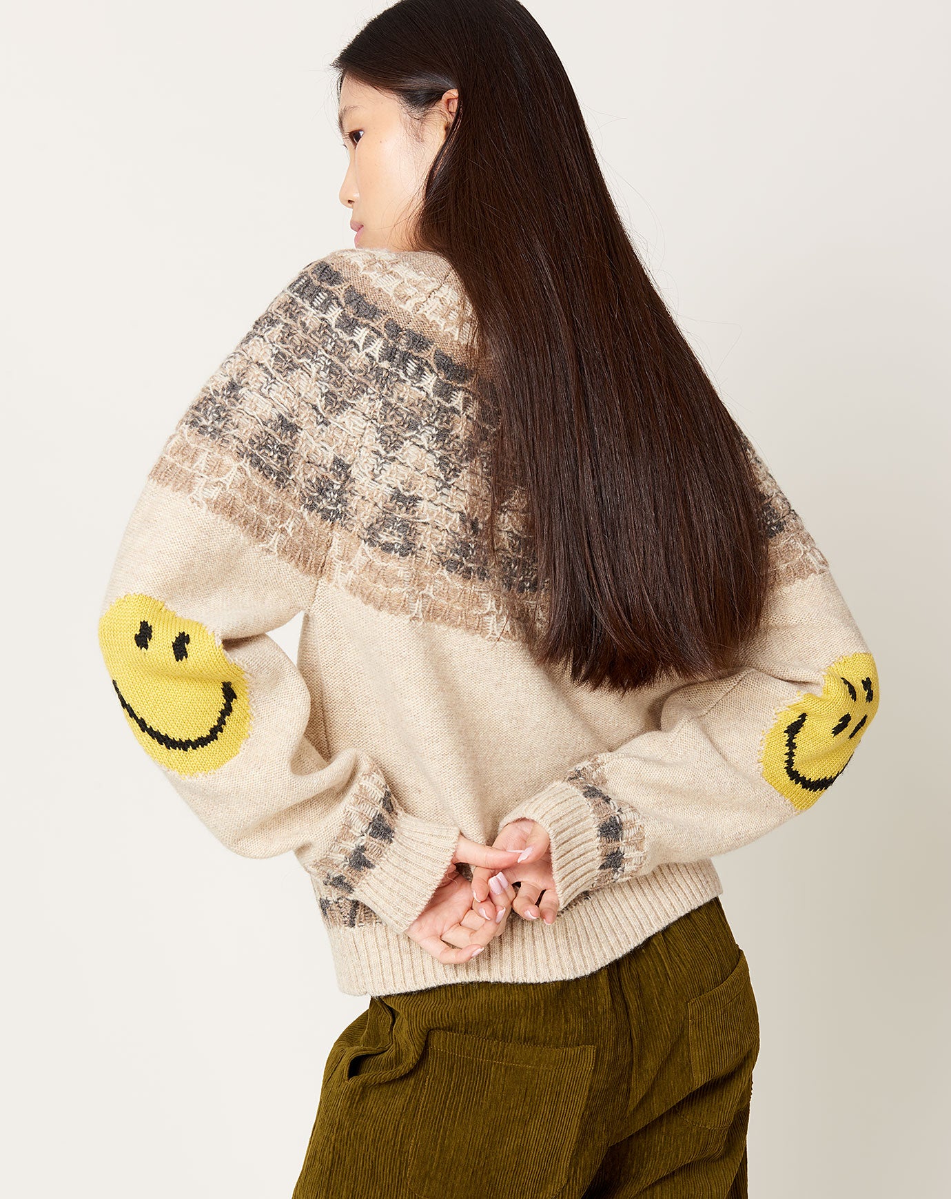 Kapital 5G Wool NORDIC SMILIE Patch Raglan Sweater