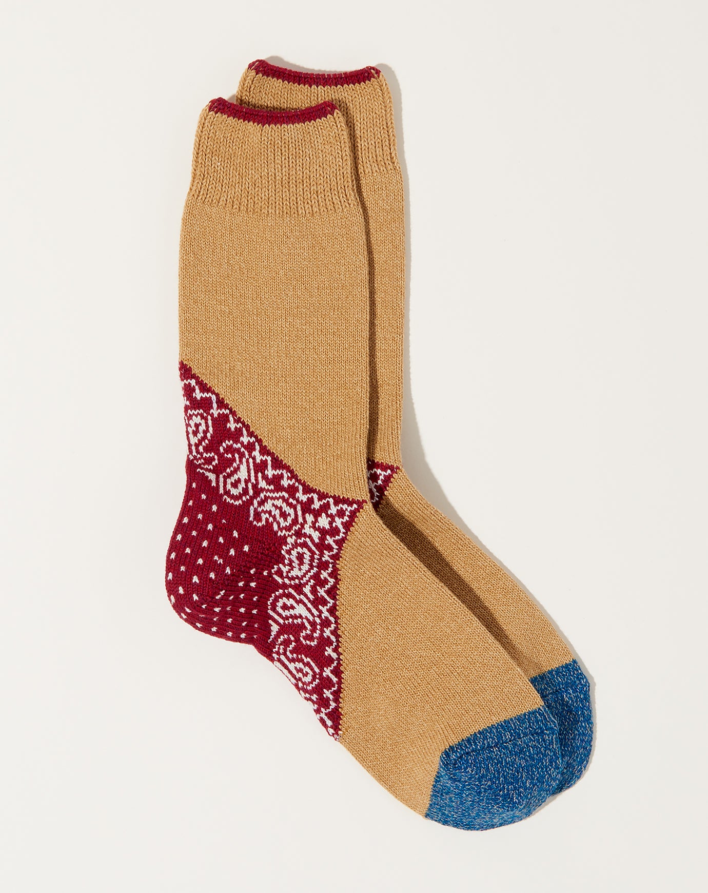 Kapital 96 Yarns Paisley Bandana Socks in Red