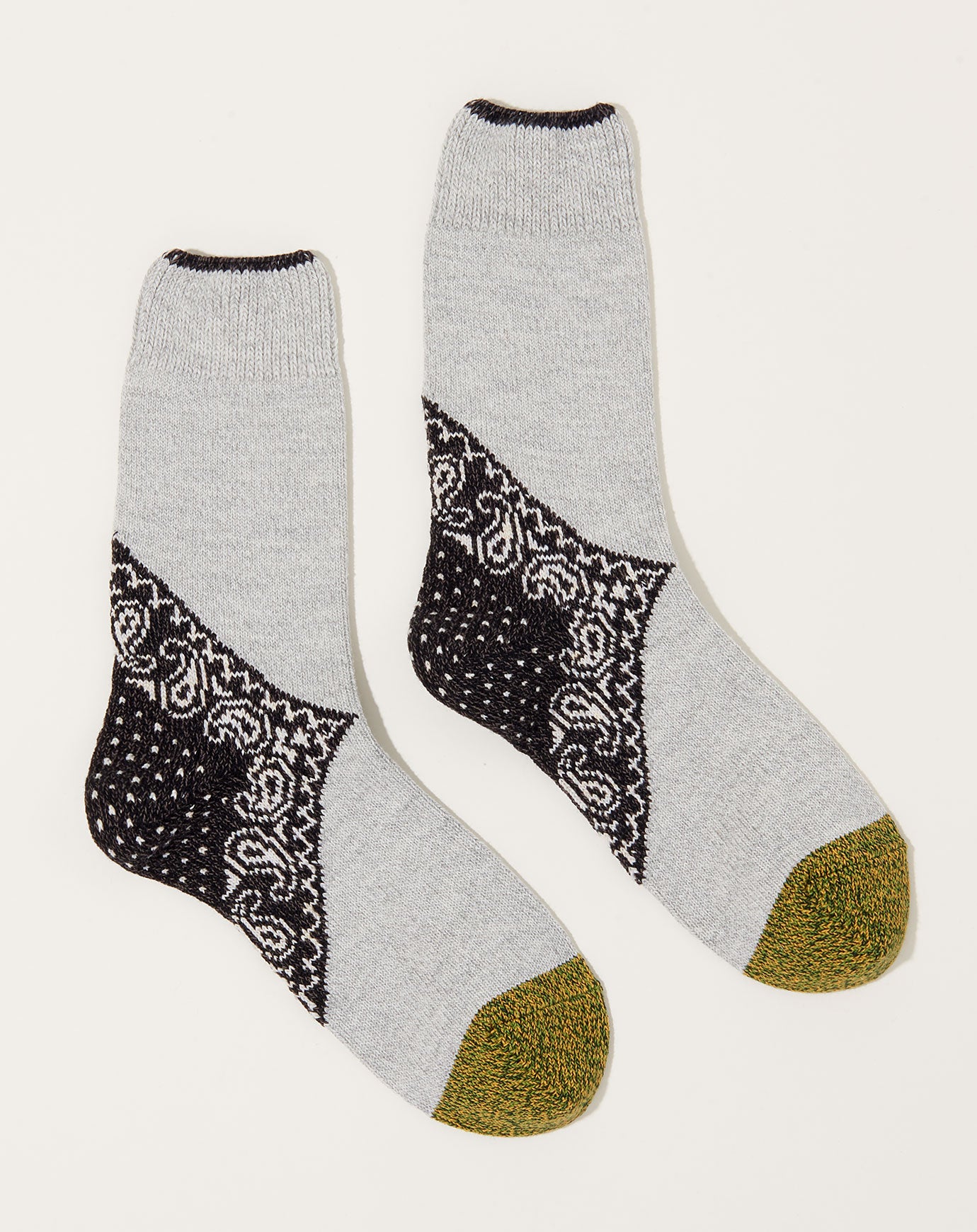 Kapital 96 Yarns Paisley Bandana Socks in Black