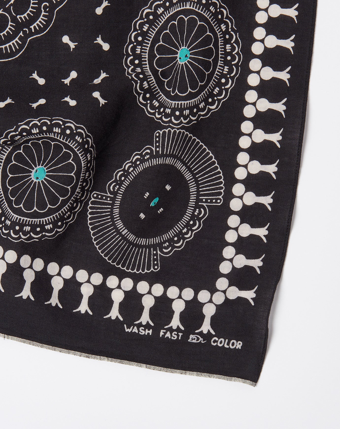Kapital Fastcolor Selvedge Concho Bandana in Black