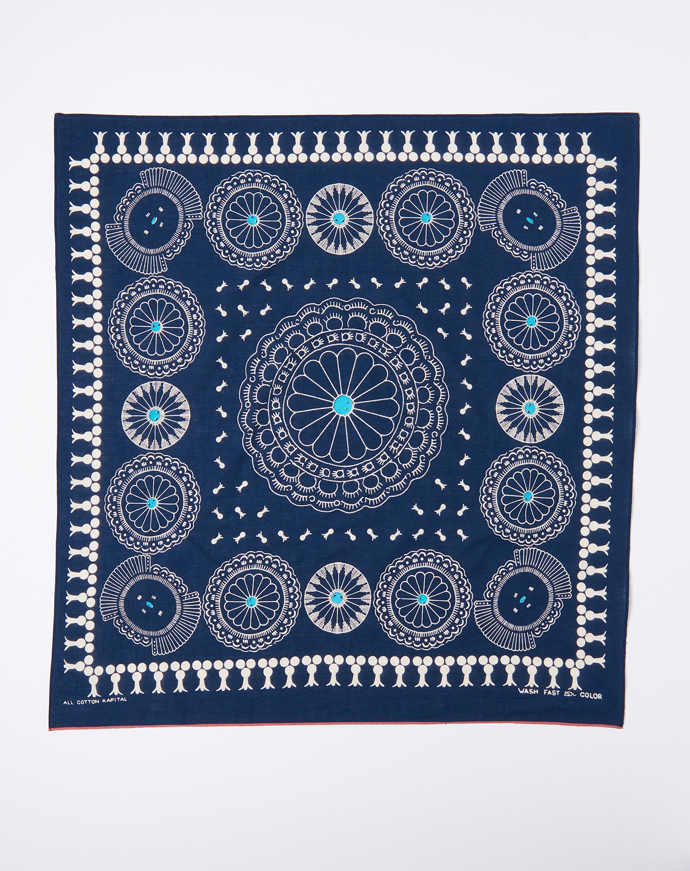 Kapital Fastcolor Selvedge Concho Bandana in Navy