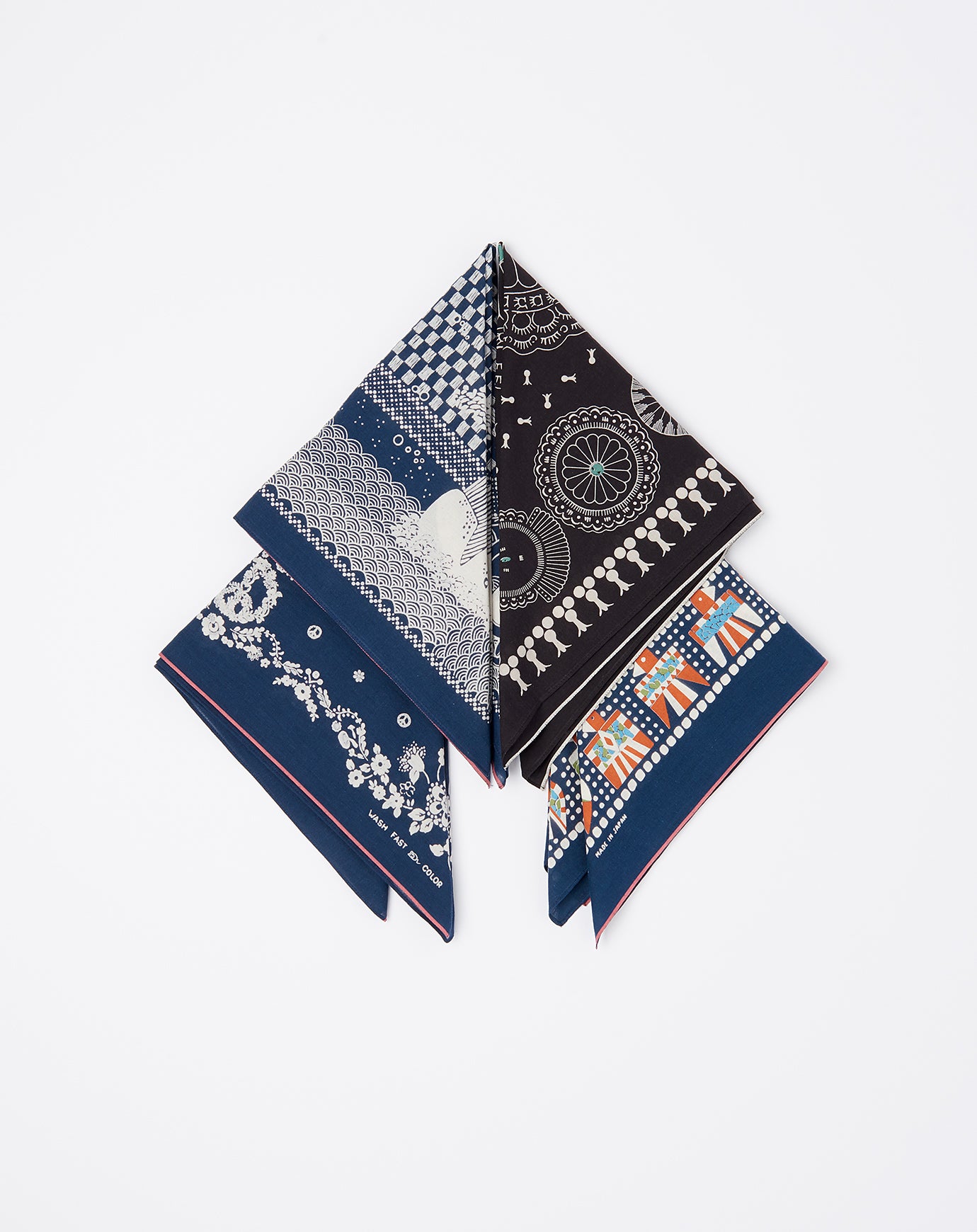 Kapital Fastcolor Selvedge Hippie Bandana in Navy