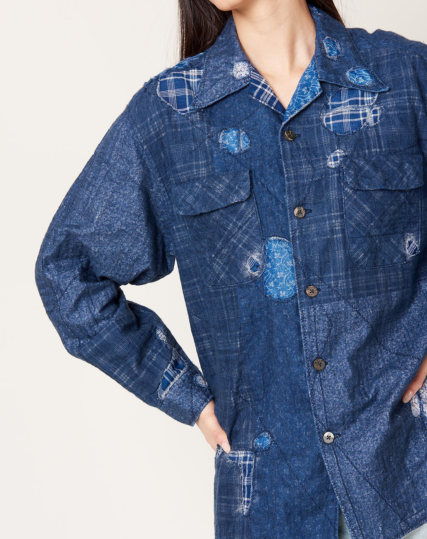 Kapital IDG Patchwork NORA-DOT Board Shirt