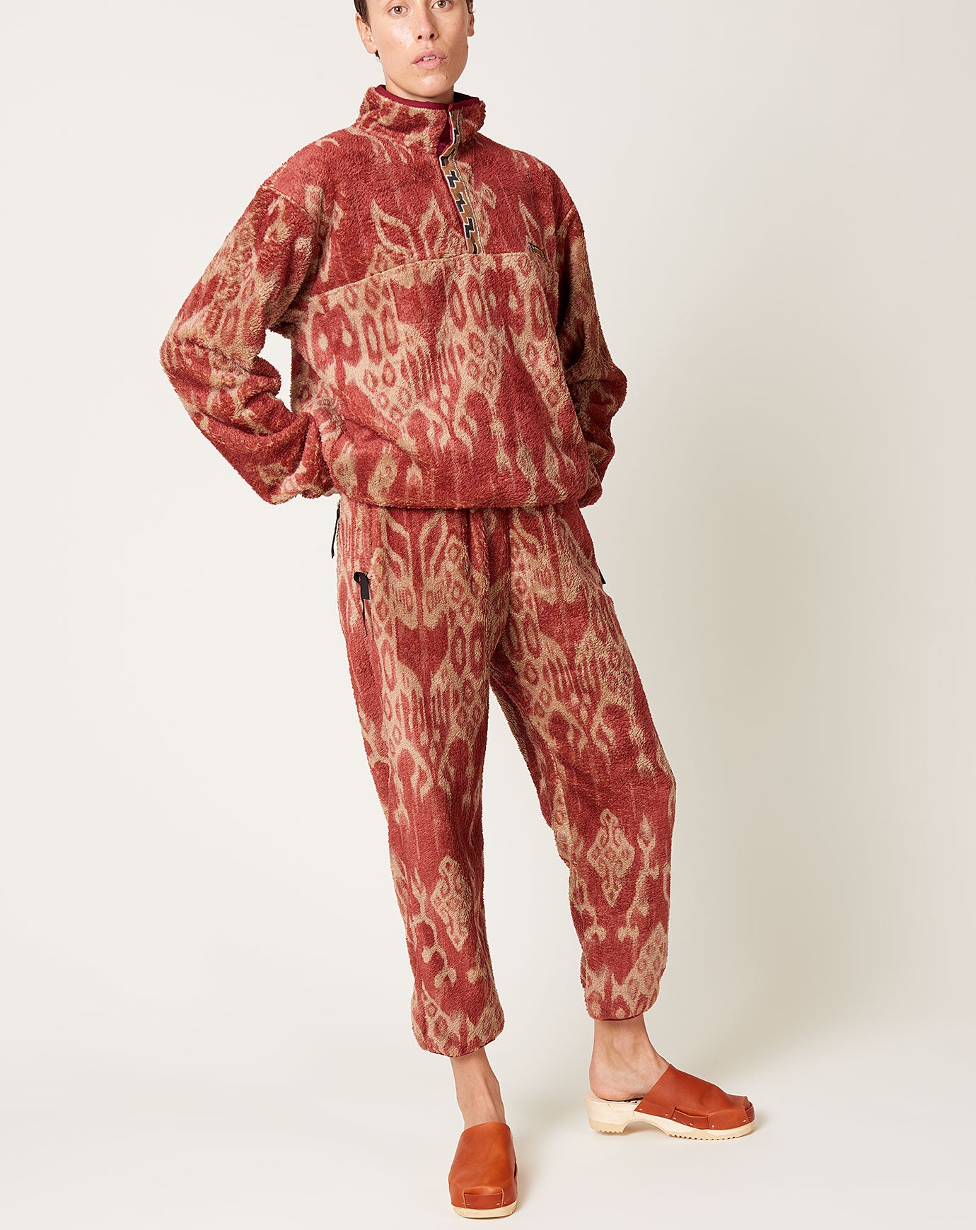 Kapital JAVA KASURI Fleece EASY Pants in Red