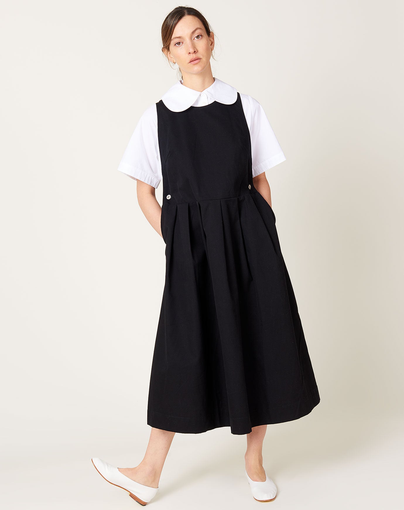 Kowtow Apron Dress in Black