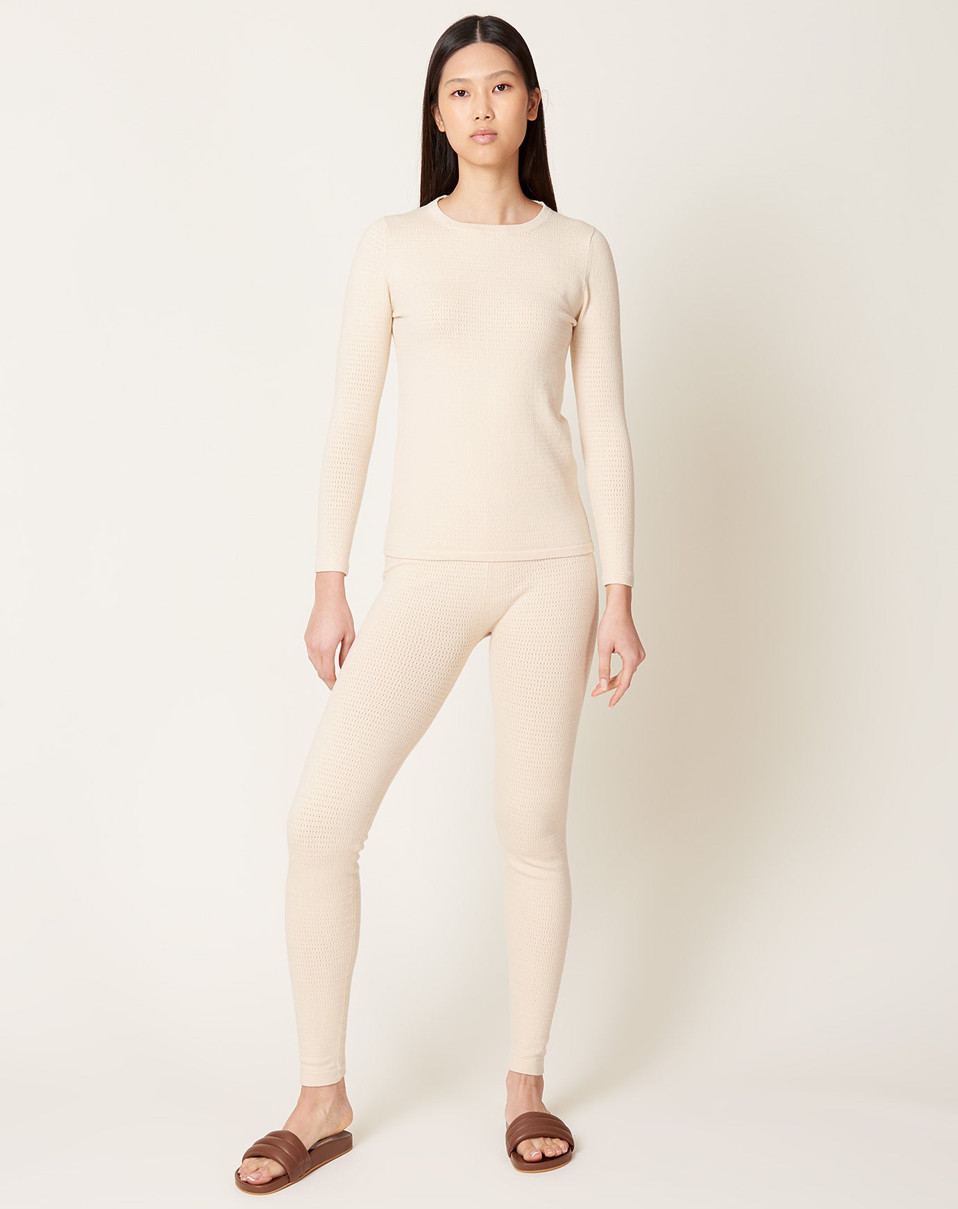 Lauren Manoogian Fine Mesh Leggings in Natural