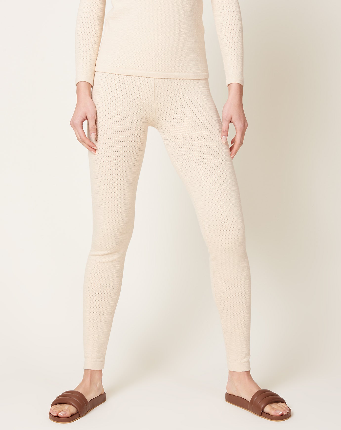 Lauren Manoogian Fine Mesh Leggings in Natural