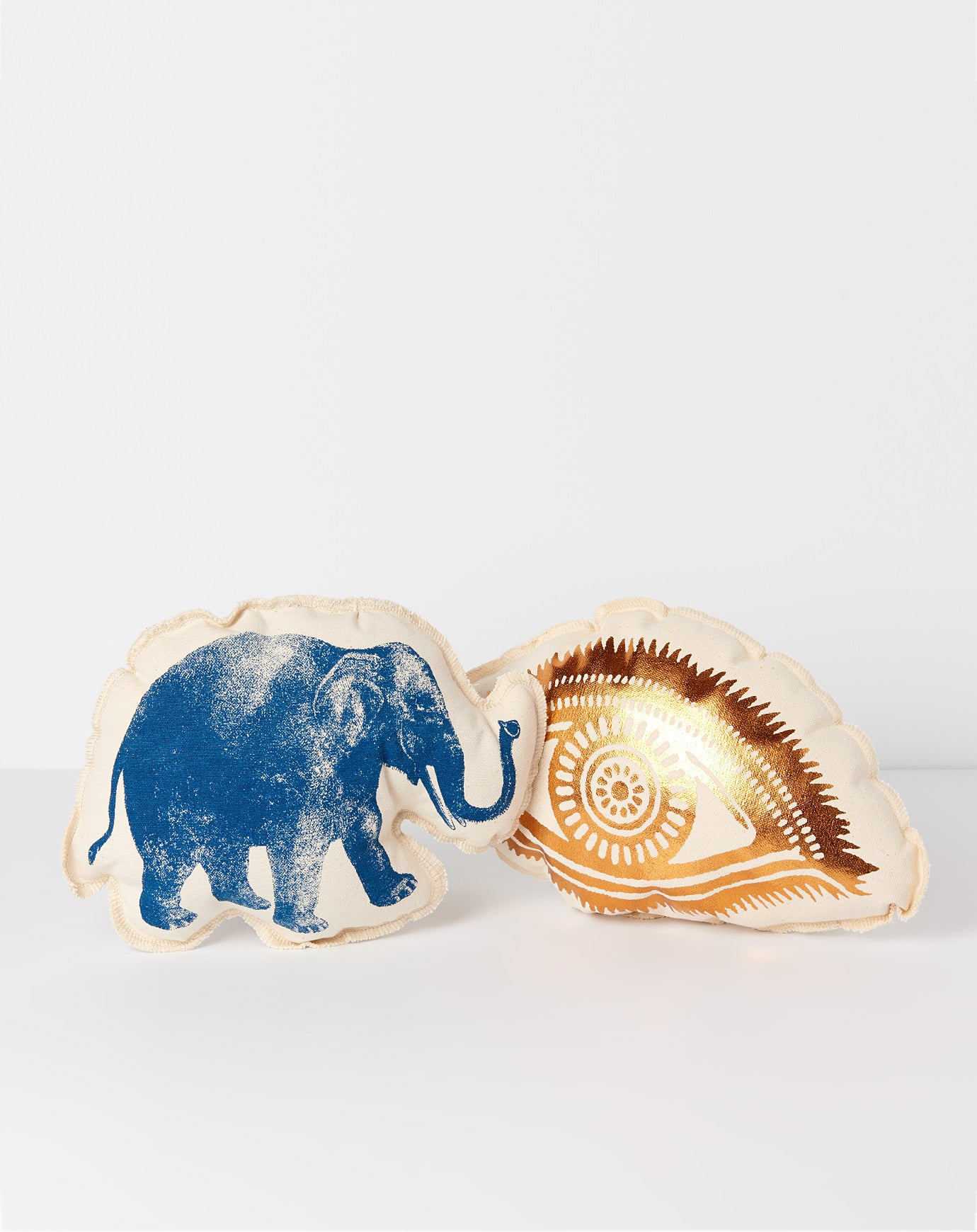 Lucky Fish Elephant Cushion in Navy