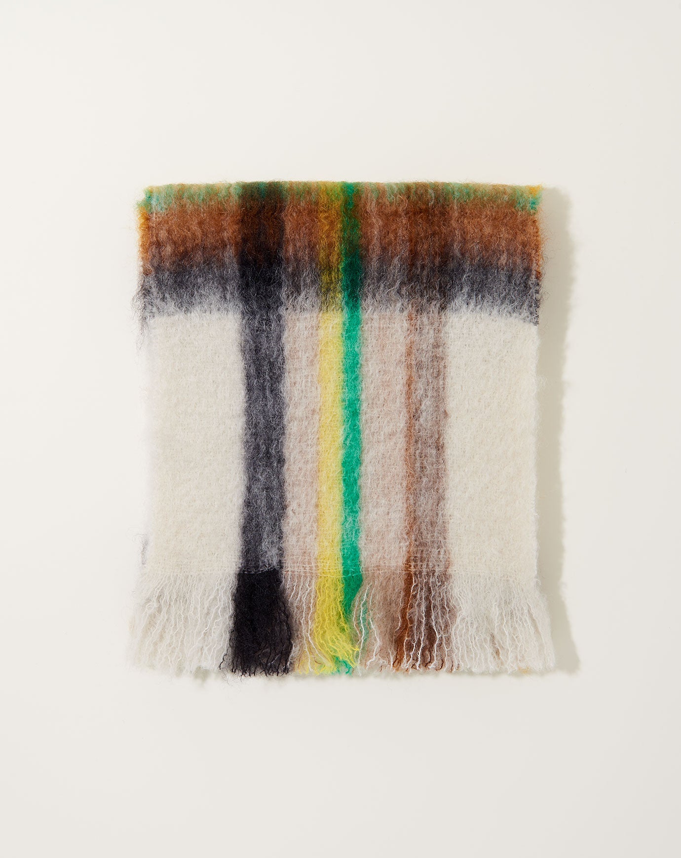 Mantas Ezcaray Bufanda Mohair Tartan Scarf in White