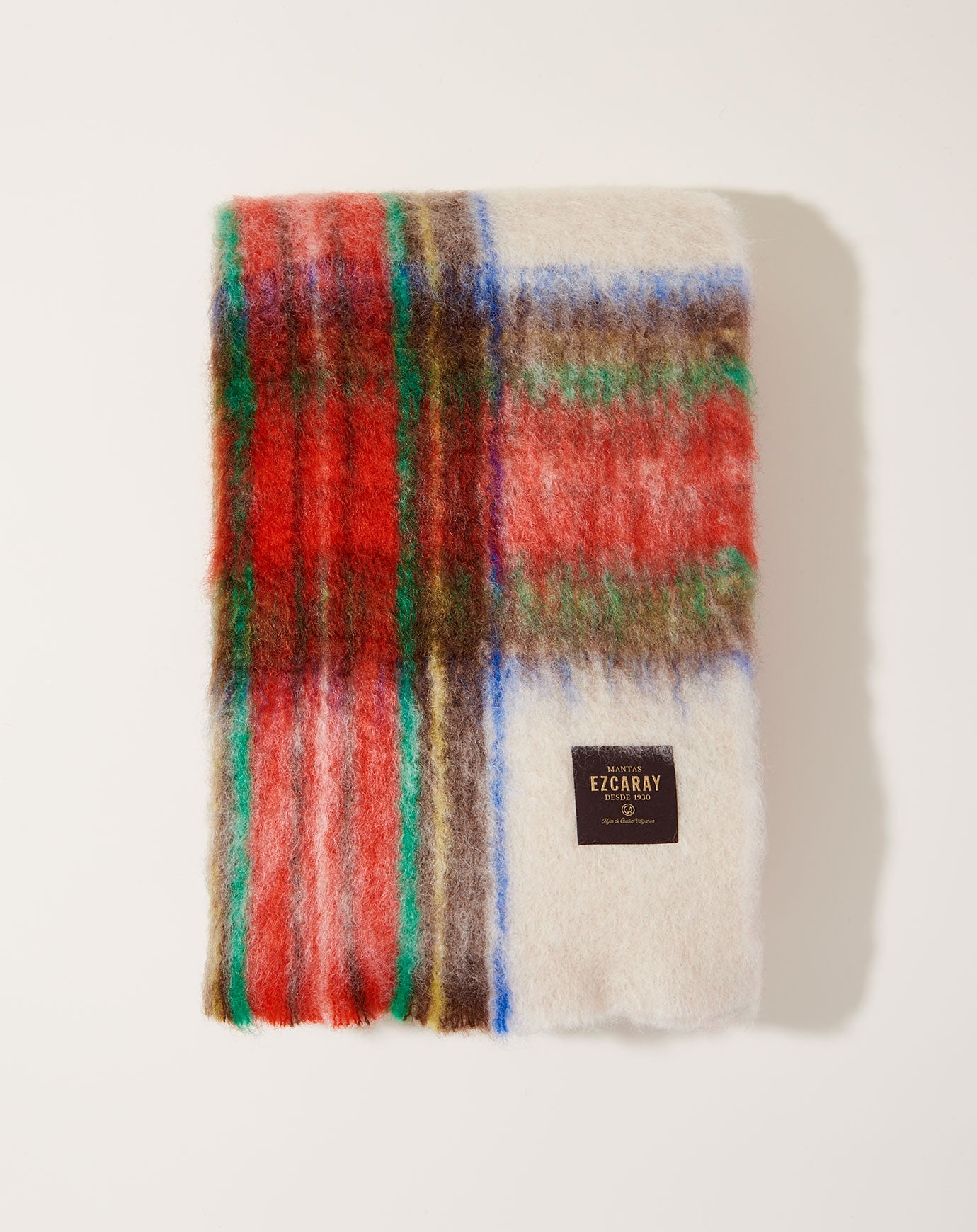 Mantas Ezcaray Mohair Cuadros Blanket in Classic Tartan