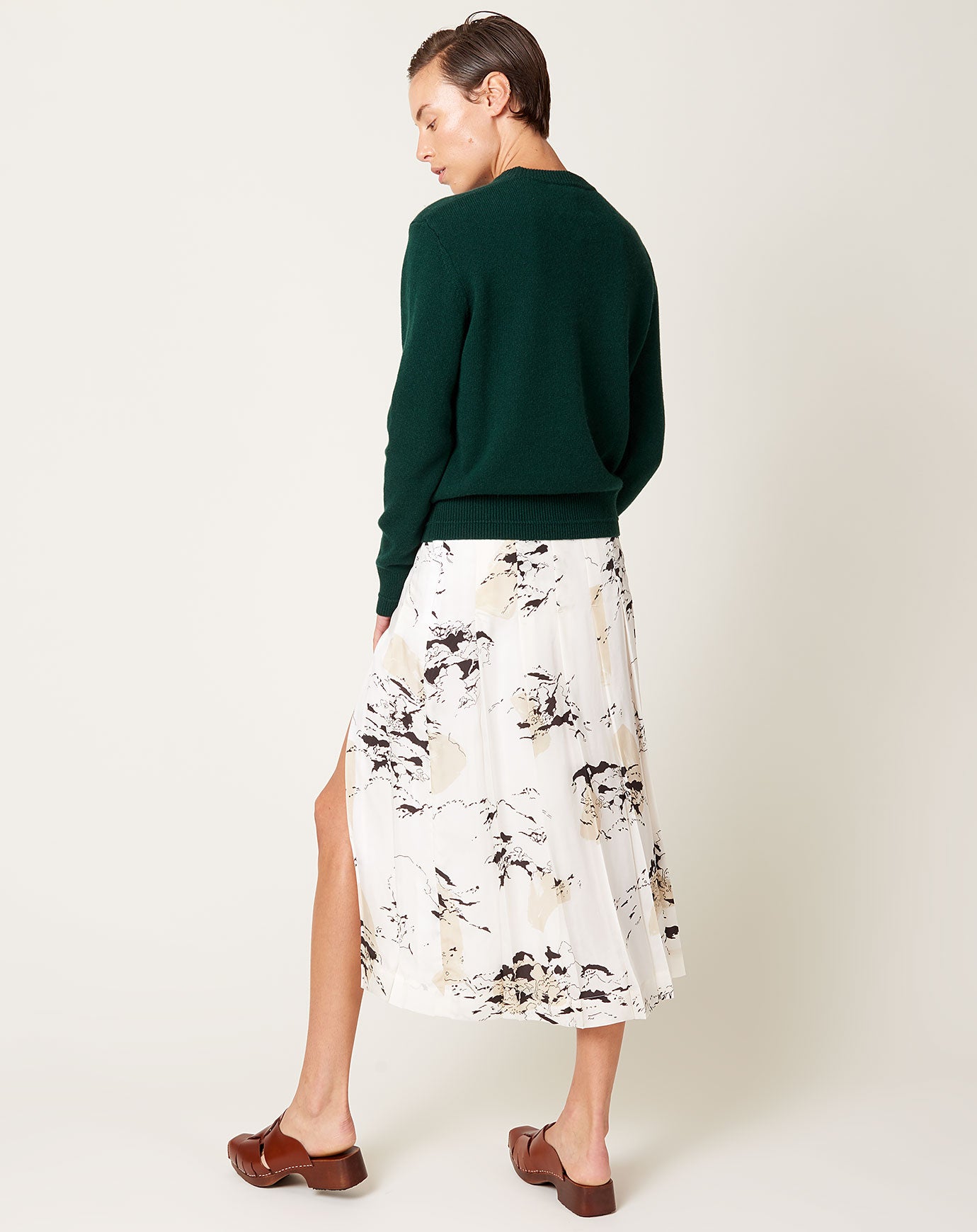 Maria McManus Box Pleat Slit Skirt in Rainforest