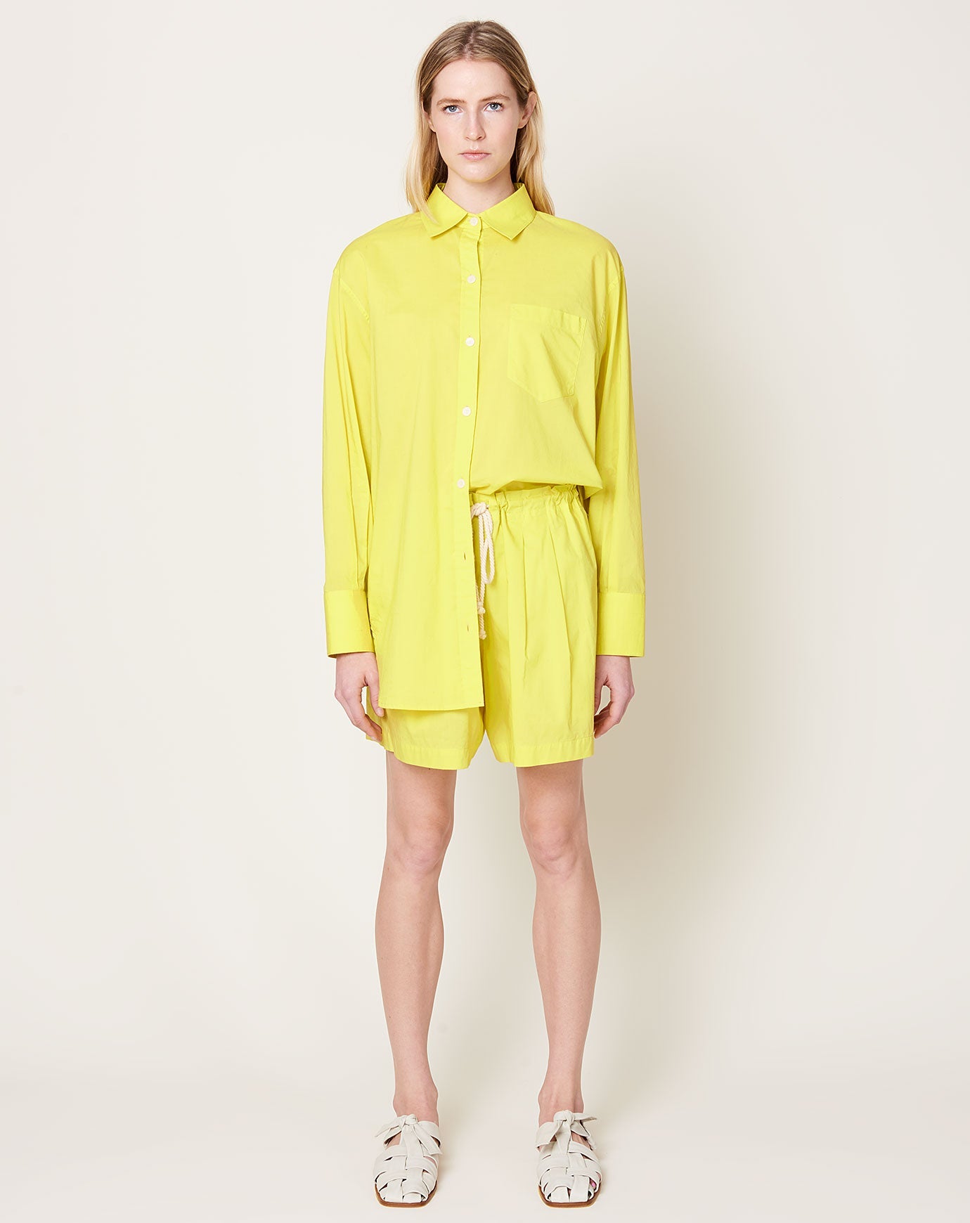 Maria McManus Drawstring Short in Acid Yellow