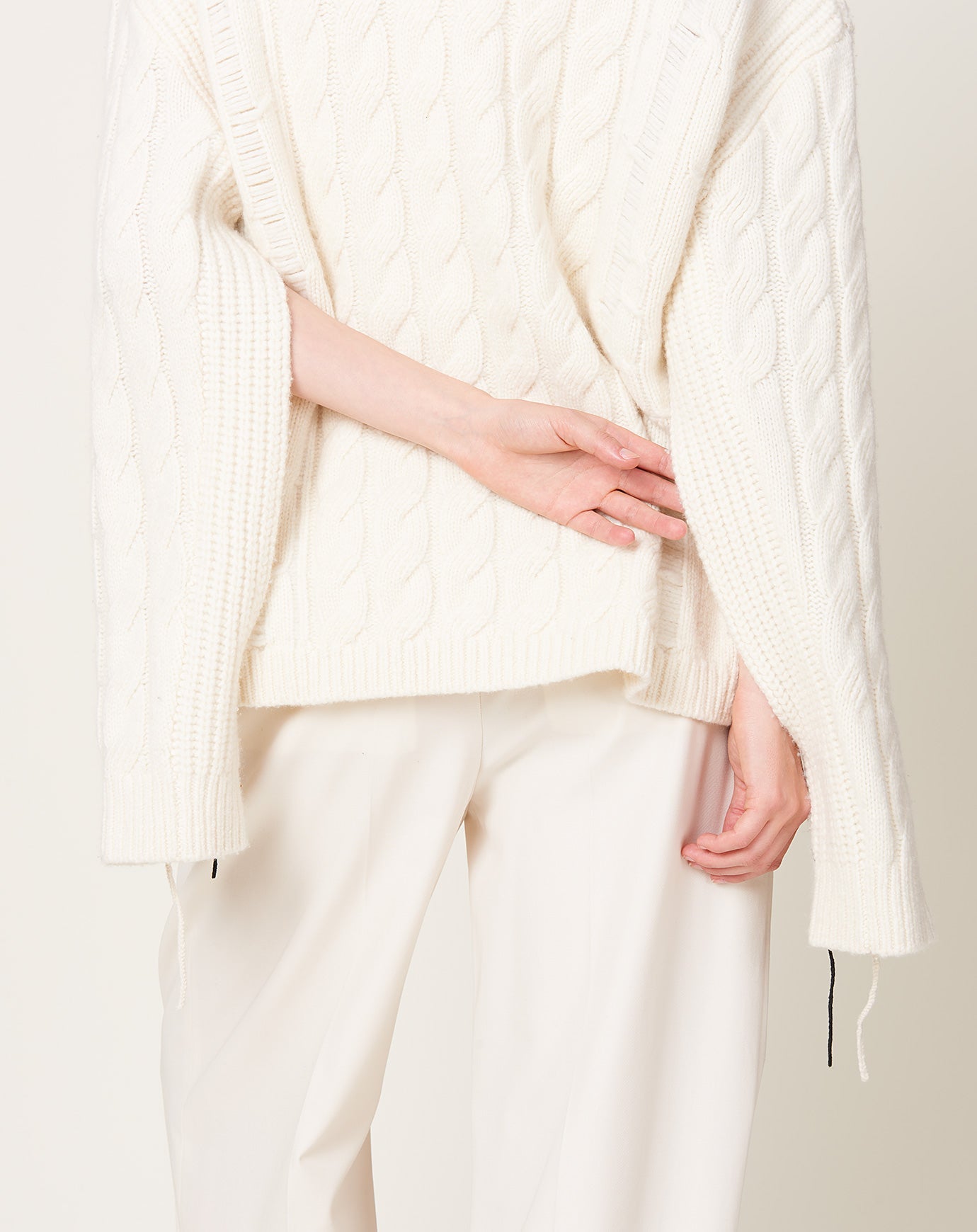 Maria McManus Oversized Aran Crew in Ivory