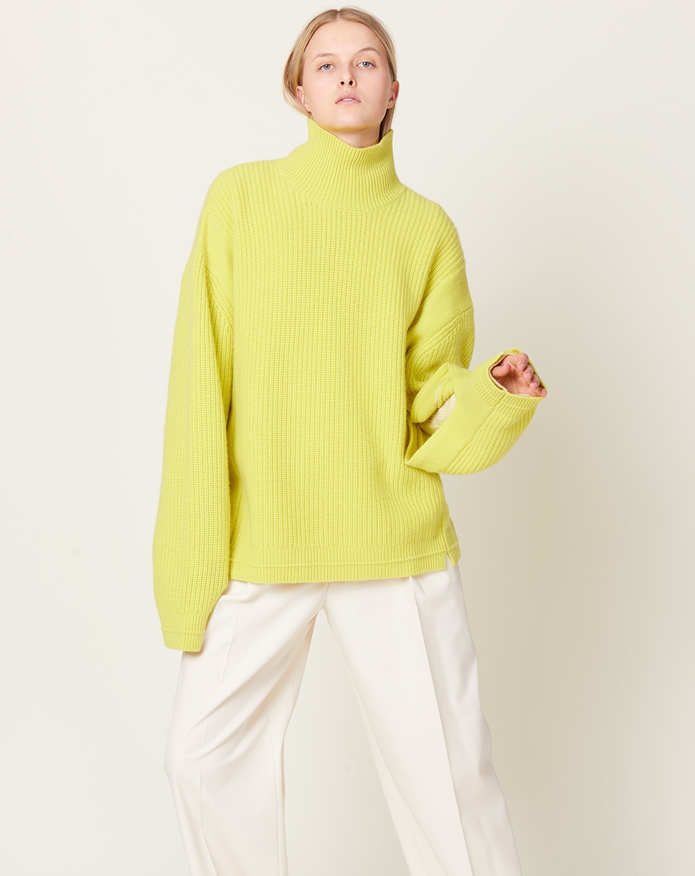 Maria McManus Oversized Turtleneck in Maize Yellow